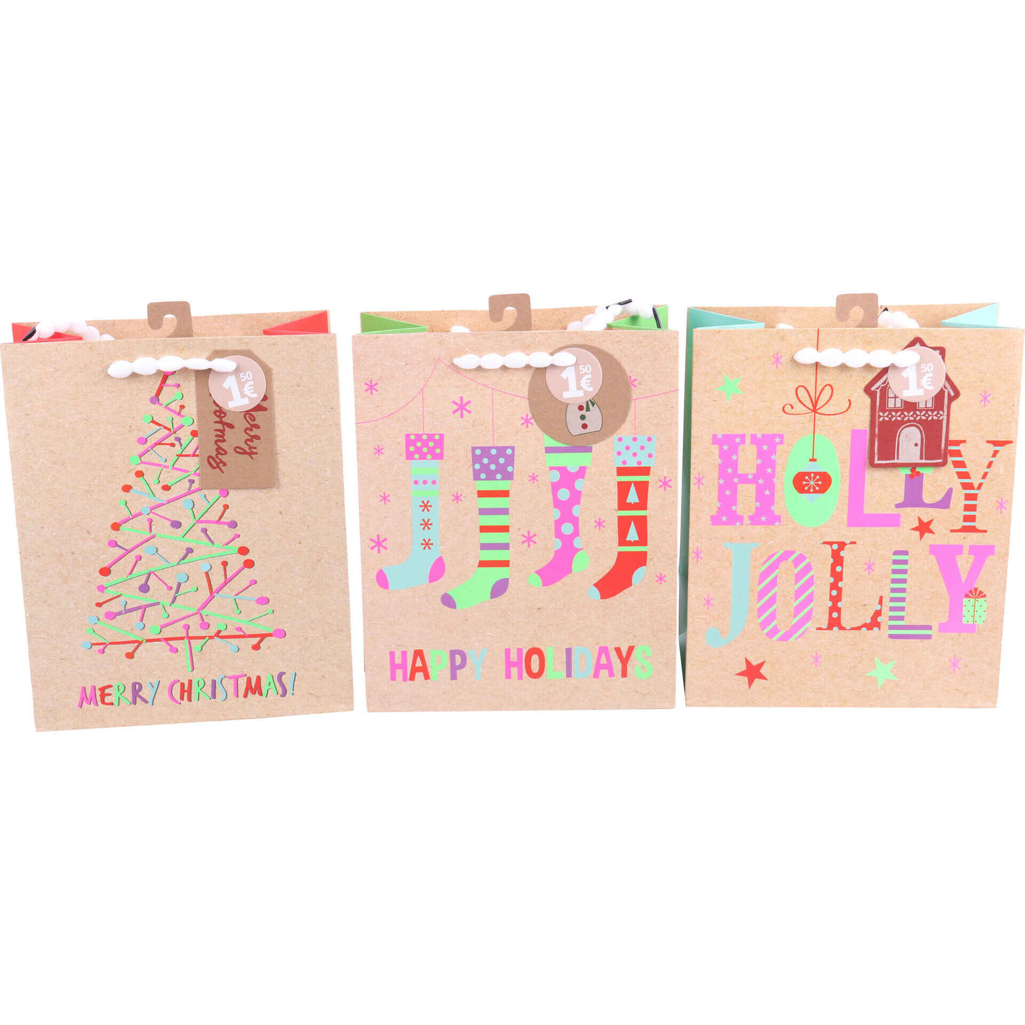 Saco para Presentes Neon Christmas M (vários modelos)