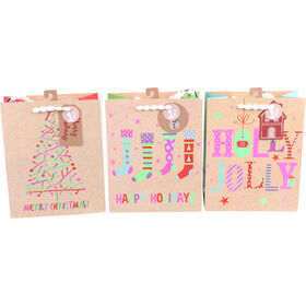 Saco para Presentes Neon Christmas M (v&aacute;rios modelos)