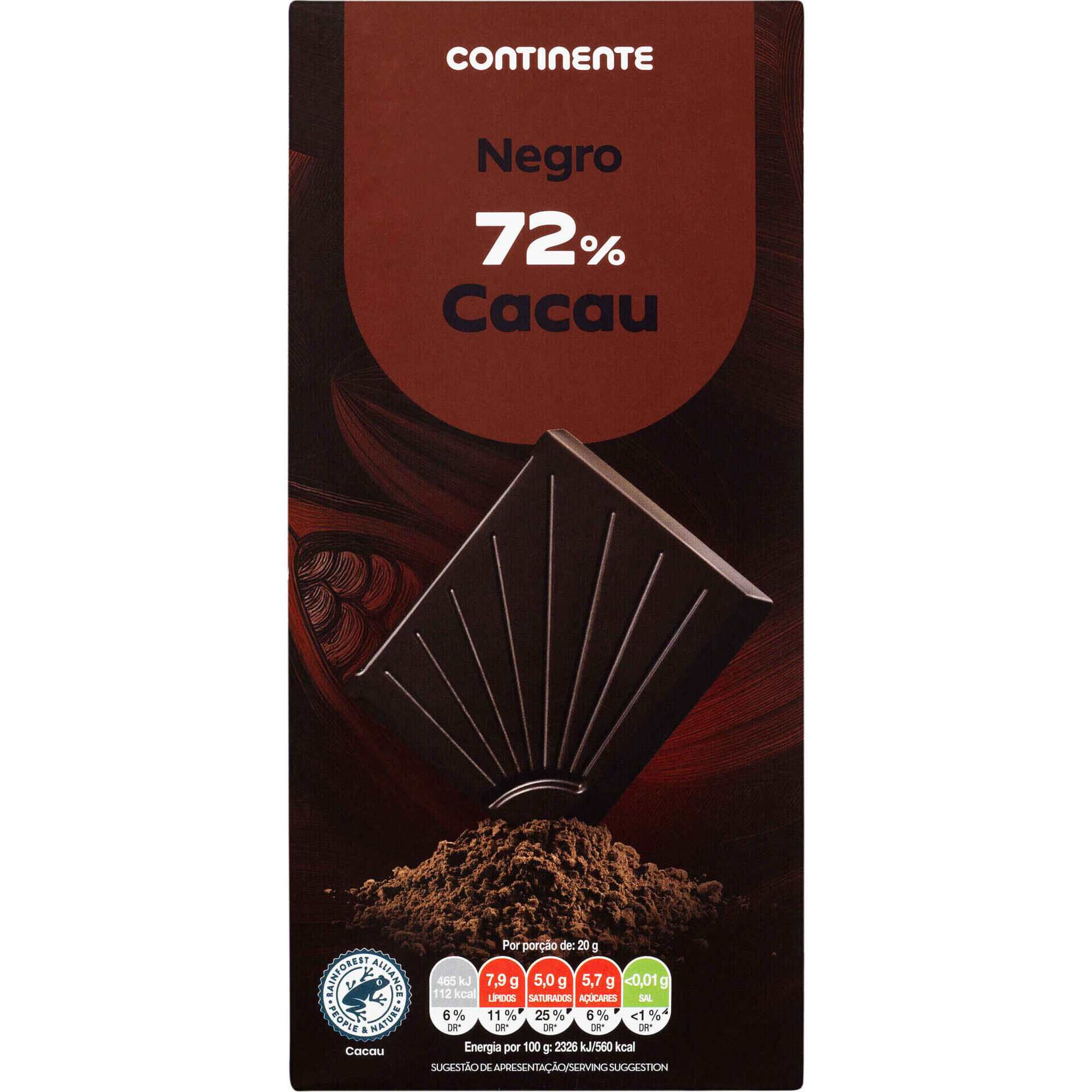 Tablete Chocolate Negro 72% Continente