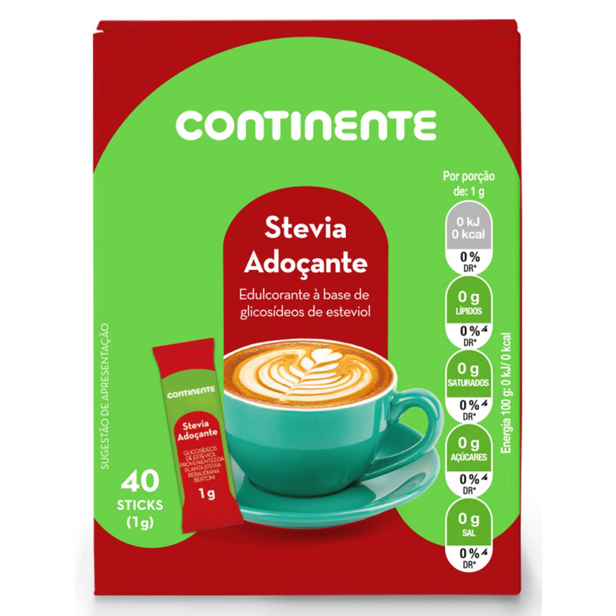 Adoçante Stevia 40 Sticks