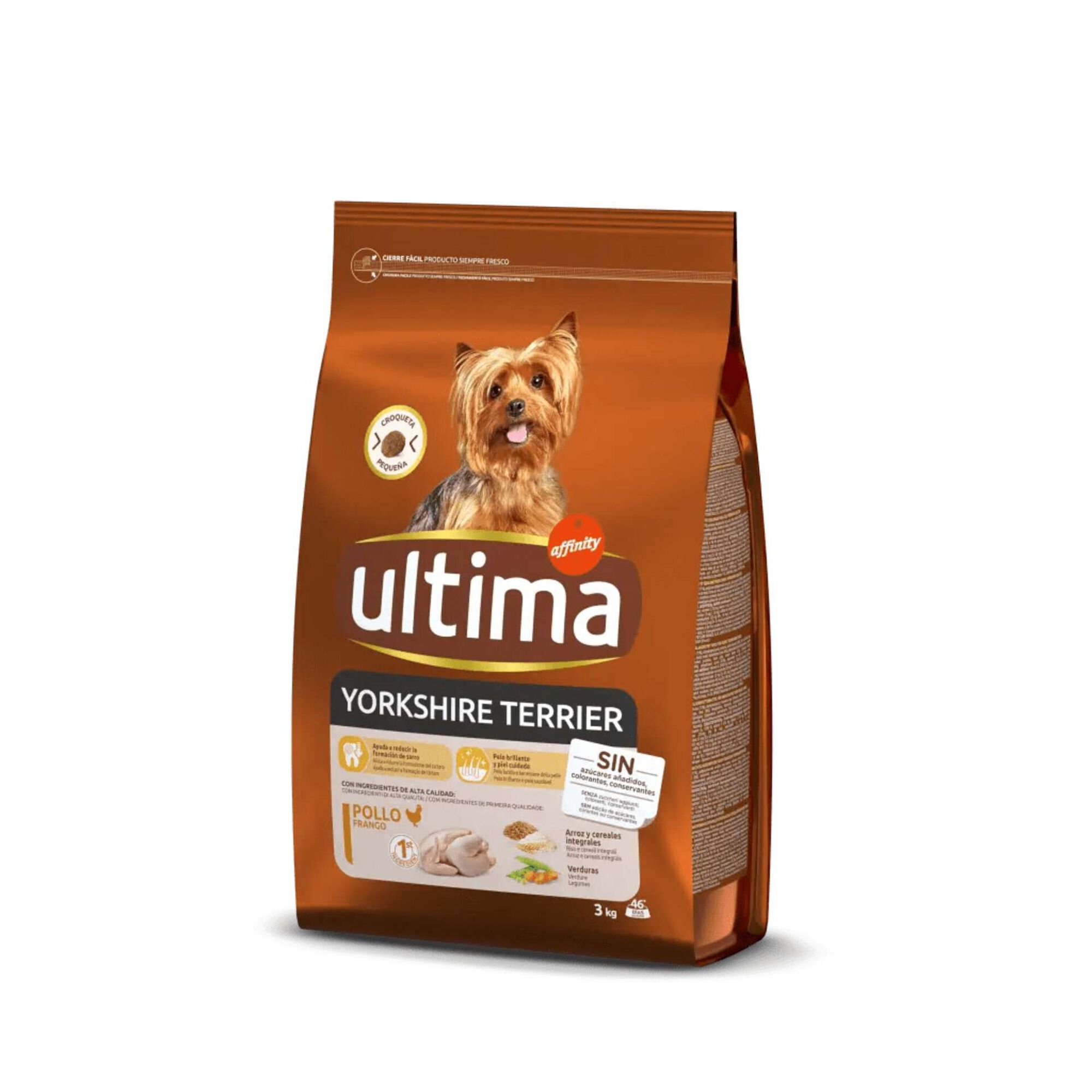 Ra&ccedil;&atilde;o para C&atilde;o Adulto Mini Yorkshire Terrier Frango e Arroz Affinity Ultima