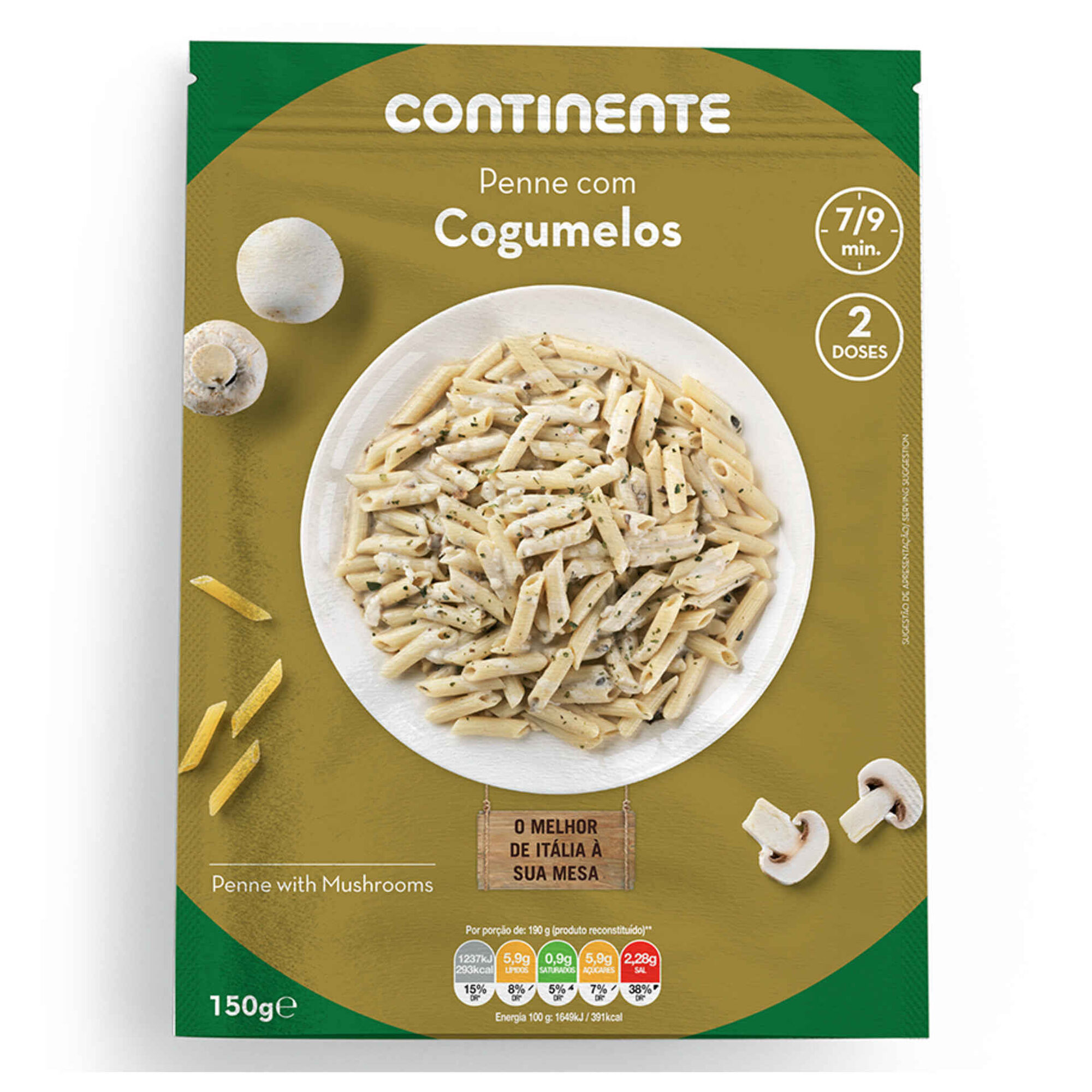 Massa Penne com Molho de Cogumelos