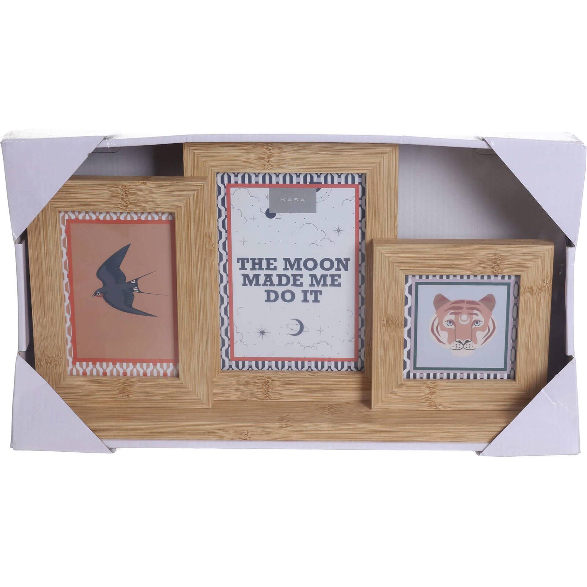 Multifotos 3 Fotos com Base Madeira