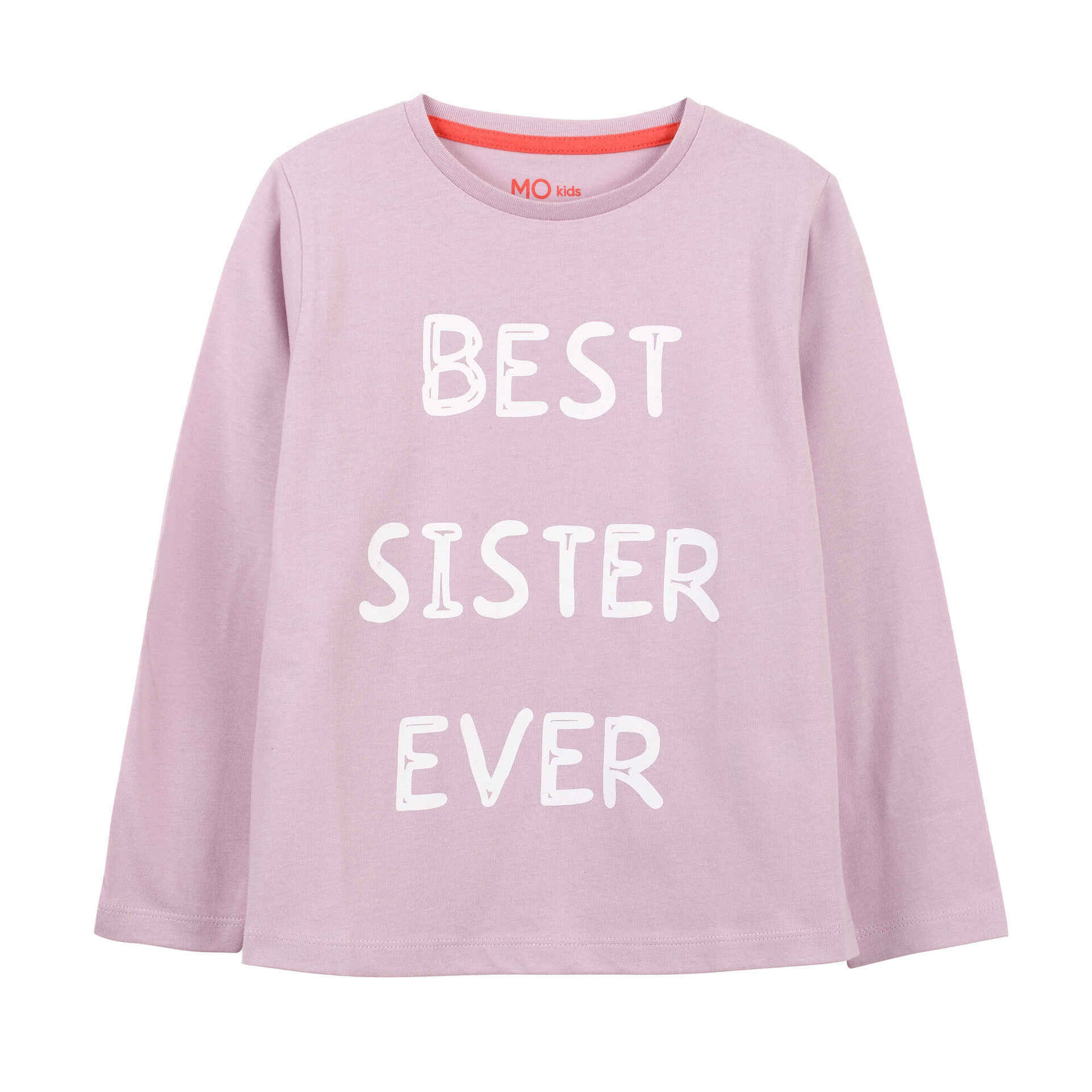 T-shirt Best Sister Manga Comprida Algodão Rosa T-shirt Best Sister Manga Comprida Algodão Rosa