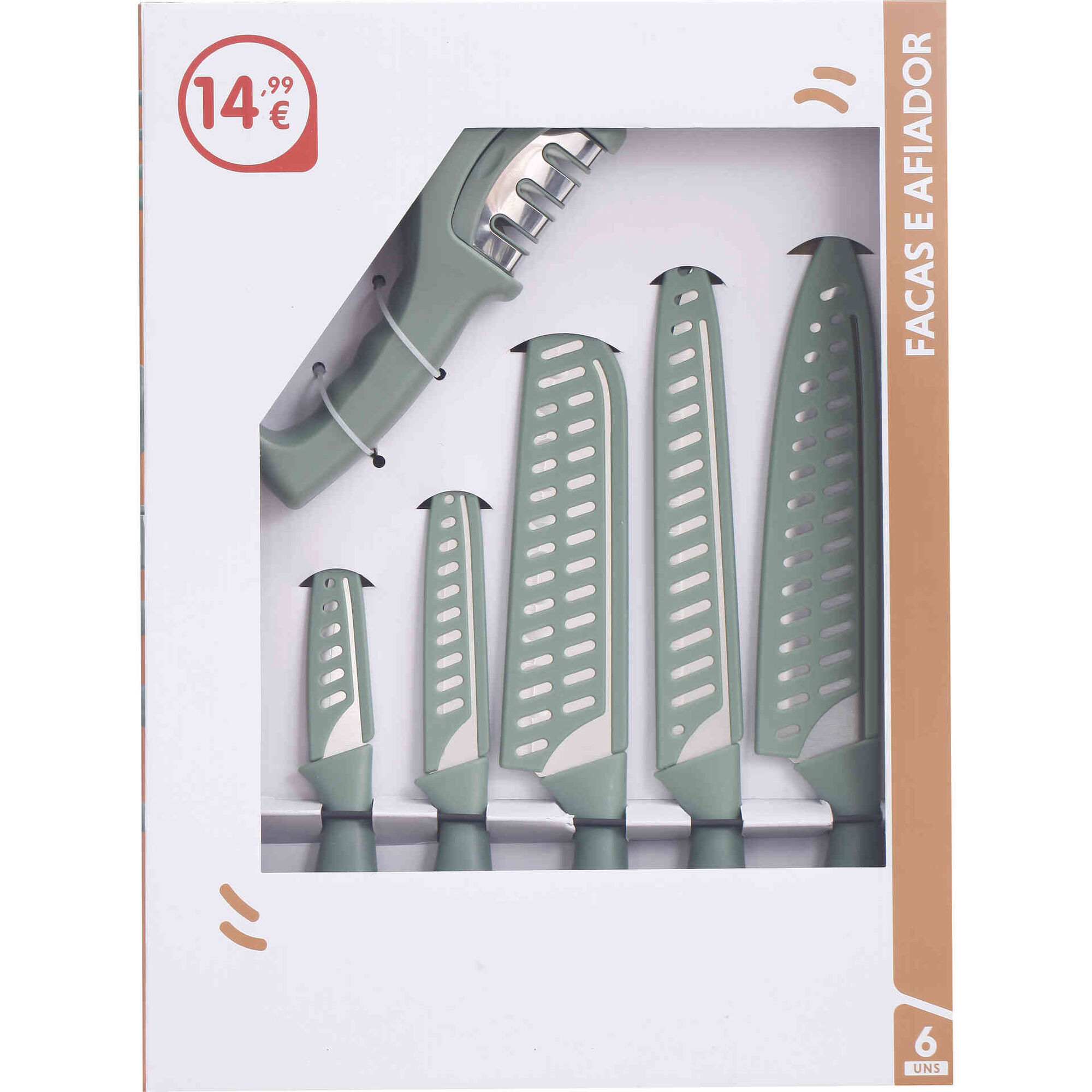 Conjunto de Facas com Afiador Bazar&atilde;o