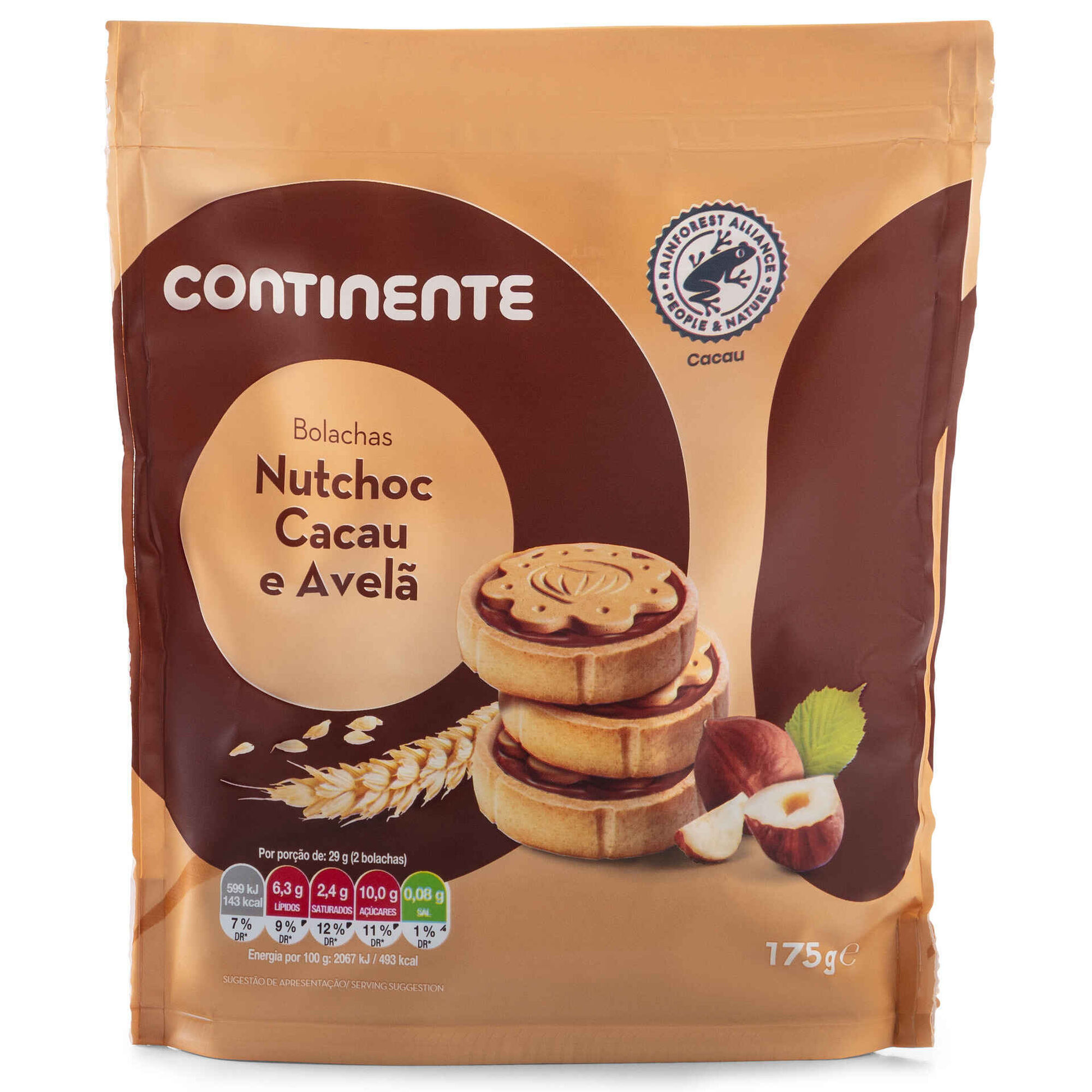 Bolachas Recheadas Nutchoc Cacau e Avelã