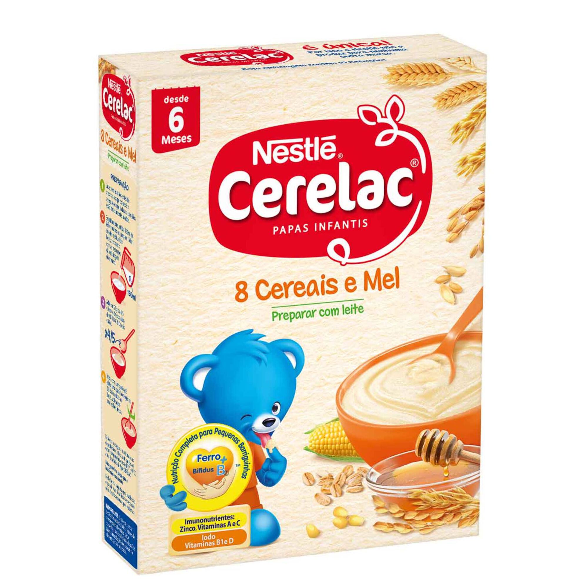 Papa Infantil Não Láctea 8 Cereais e Mel +6M - emb. 250 gr