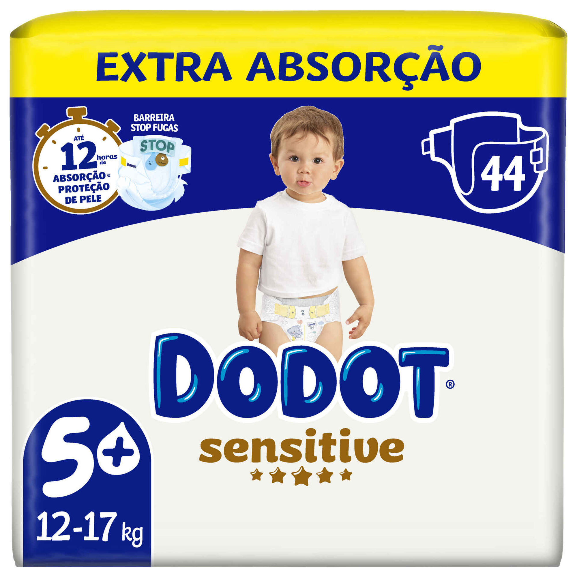 Fraldas Sensitive Extra 12-17kg T5+ Fraldas Sensitive Extra 12-17kg T5+