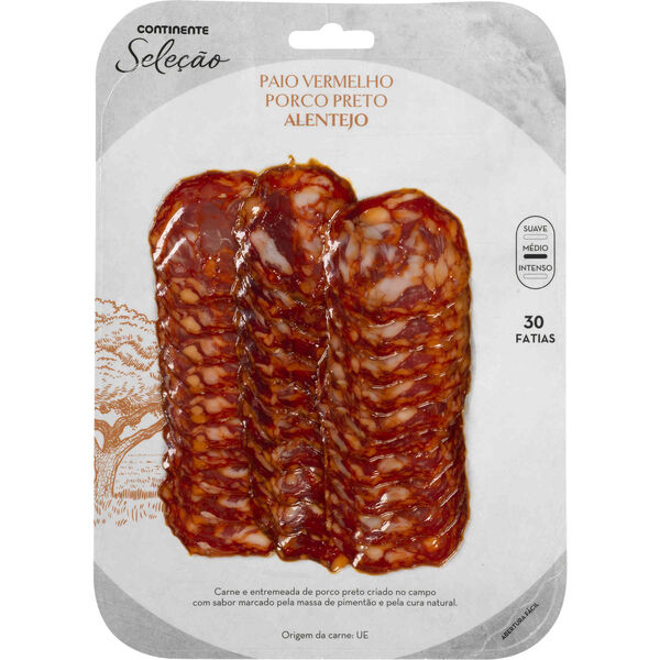 Paio Vermelho de Porco Preto Fatiado Continente Seleção