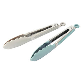 Pinça Cozinha Aço Inoxidável Cinza e Azul 4 My Kitchen