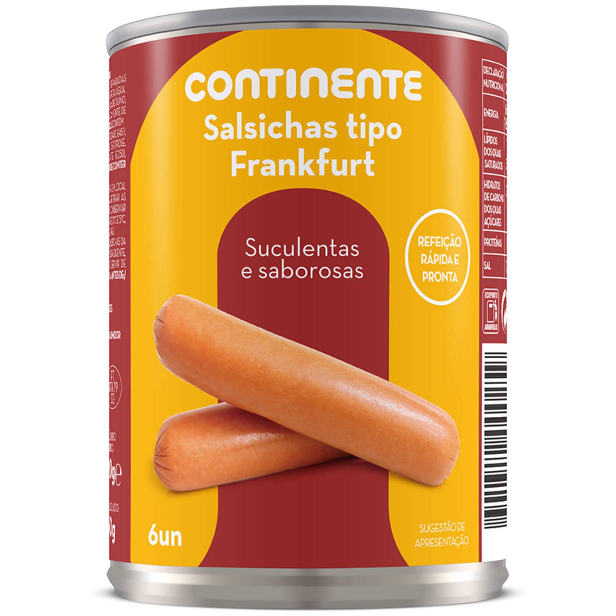 Salsichas Frankfurt Lata 6 un sem Glúten