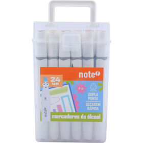 Conjunto de 24 Marcadores de &Aacute;lcool com Ponta Dupla Pastel Note!