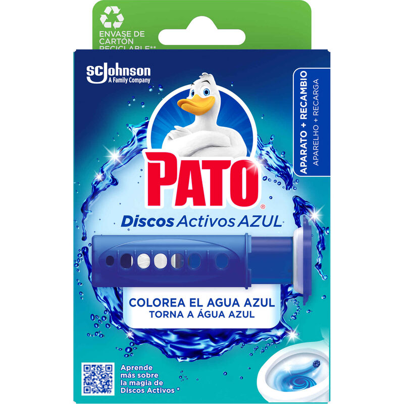 Discos Sanitários Ativos Gel Dispensador + Recargas Água Azul Pato