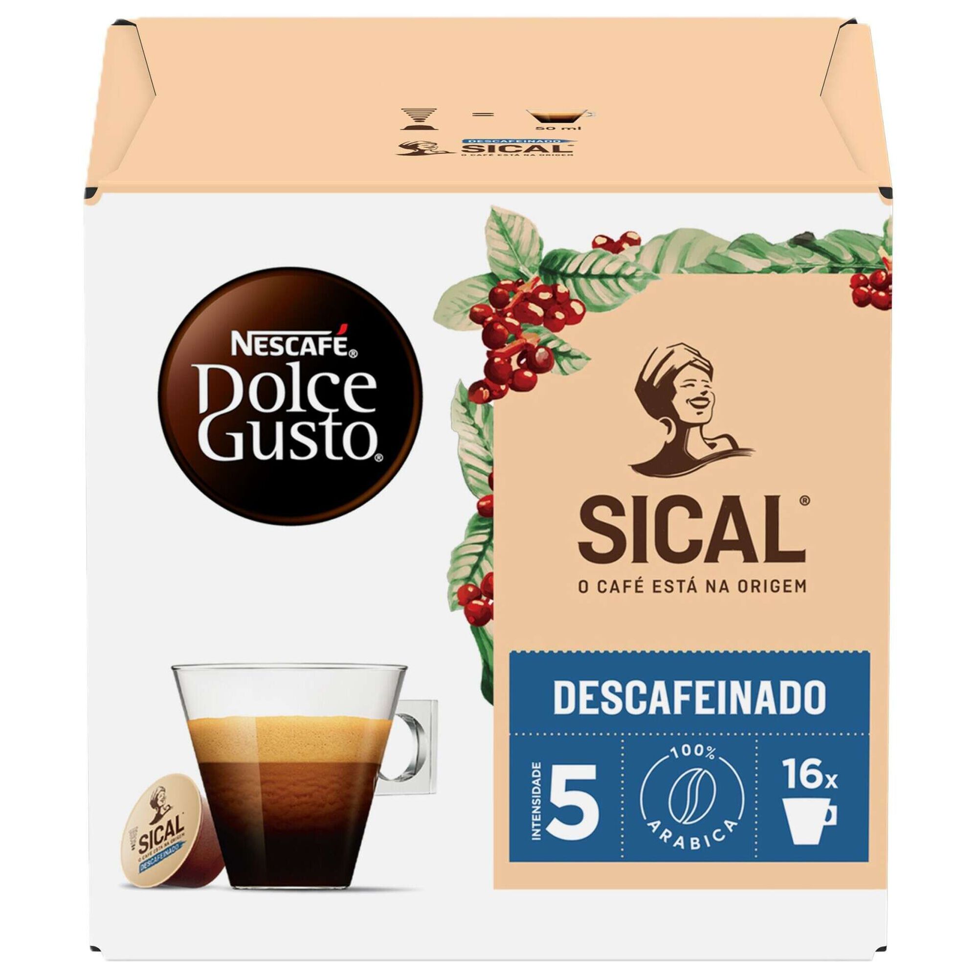 C&aacute;psulas de Caf&eacute; Descafeinado Sical Int 5 Nescaf&eacute; Dolce Gusto