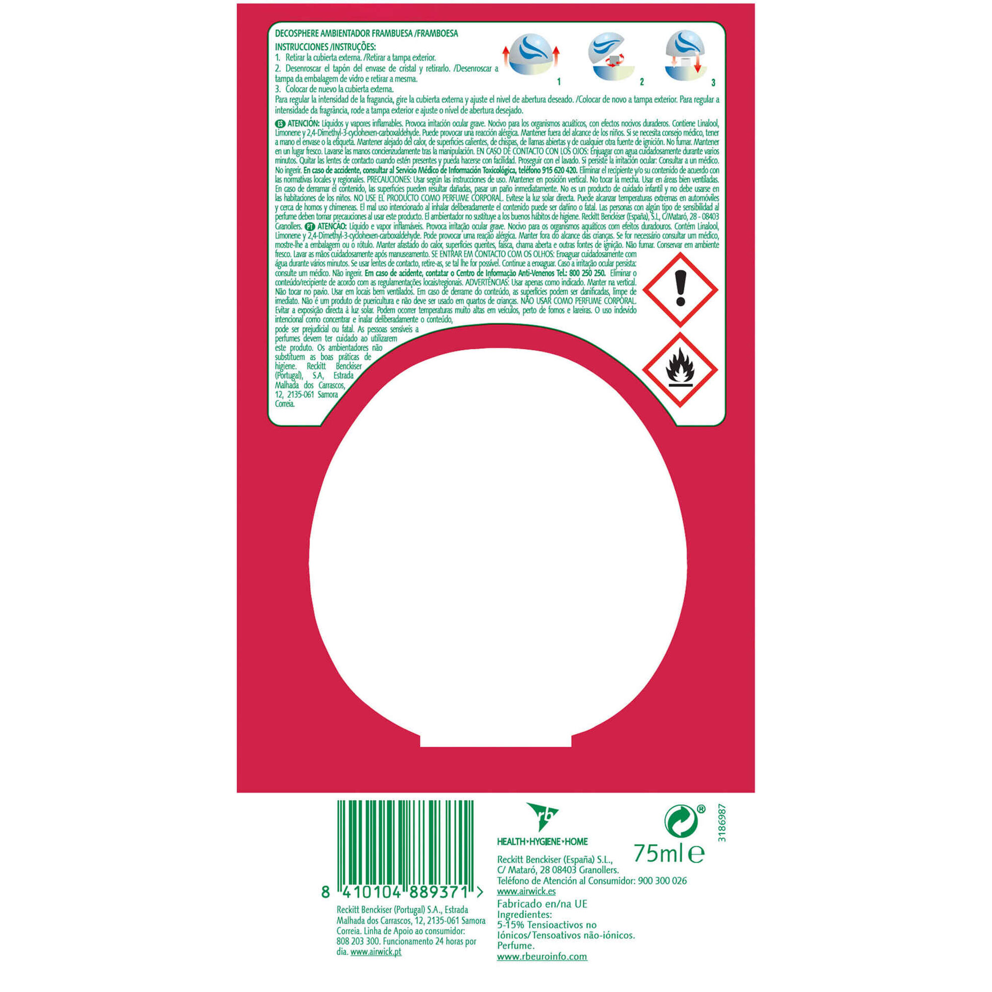 Ambientador Absorve Odores Deco Sphere Framboesa