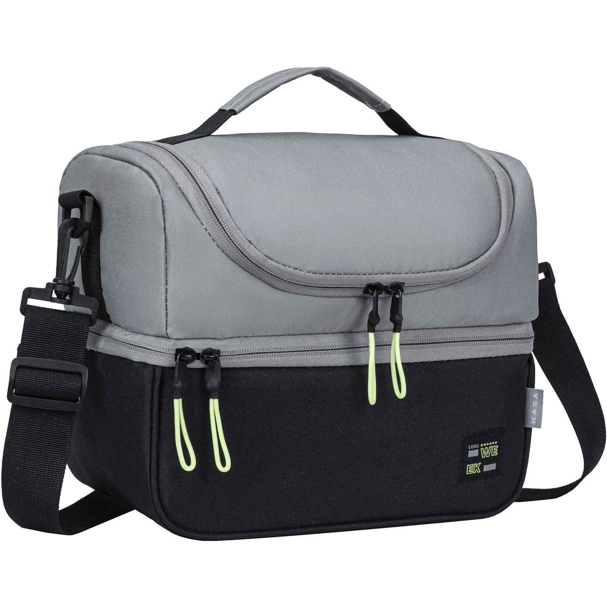 Saco T&eacute;rmico Cinza e Preto Long Week Kasa