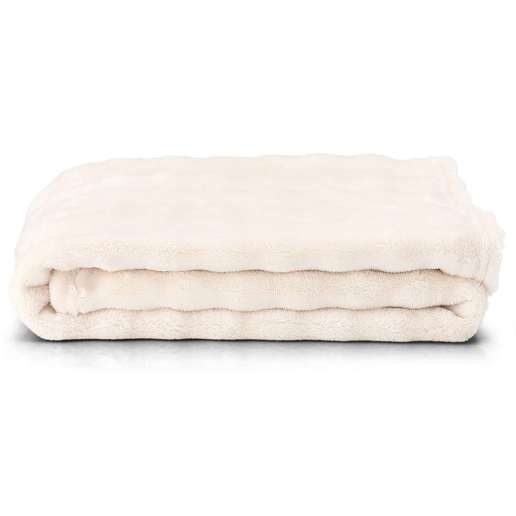 Manta Flanela Bubble 130x160cm Branco Kasa