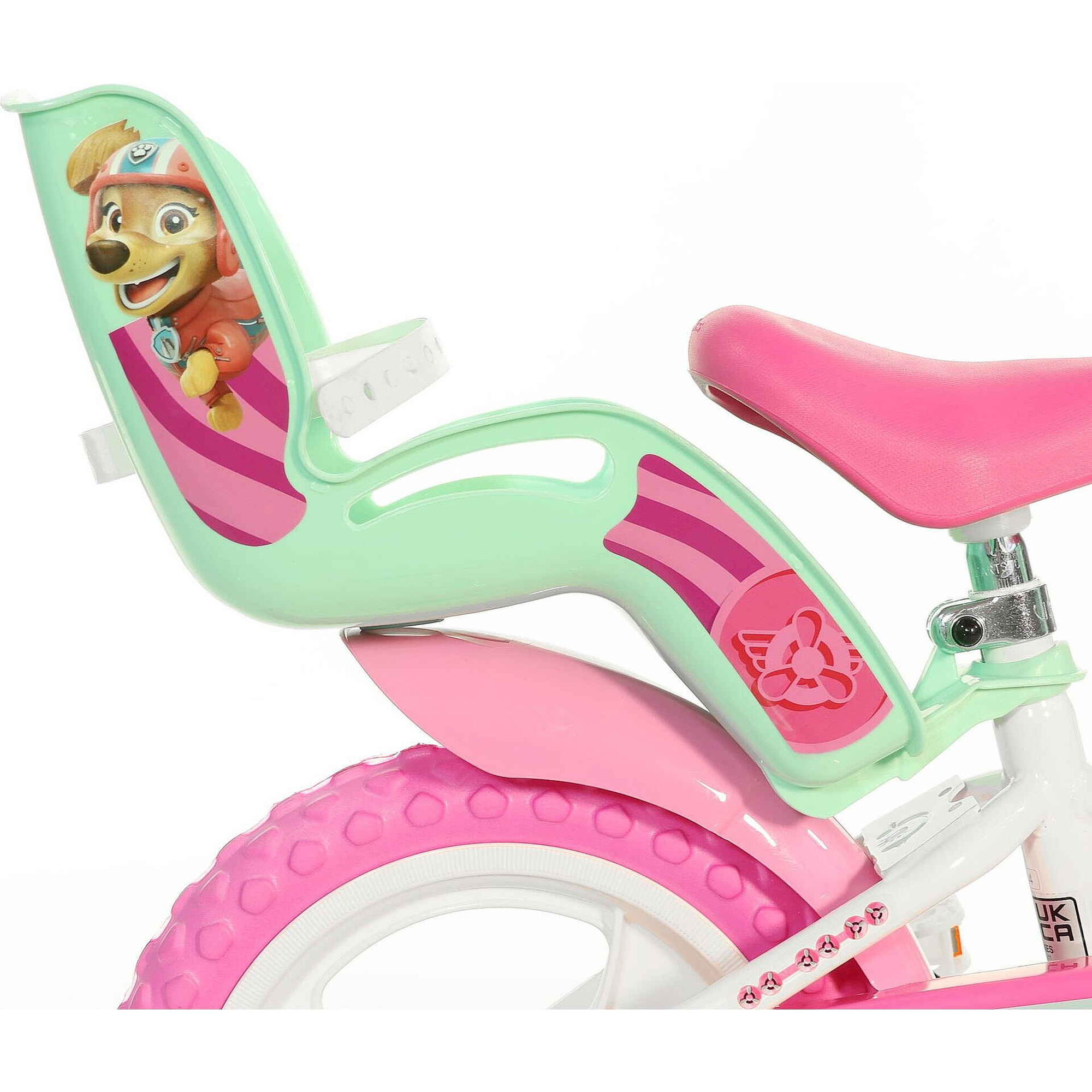 Bicicleta de Criança com Cesto Roda 12'' Patrulha Pata Monovelocidade