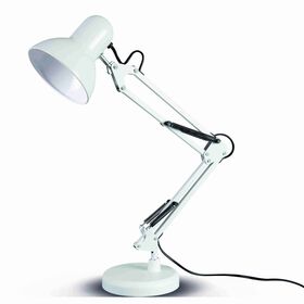 Candeeiro Secret&aacute;ria Articulado E27 Branco Kasa