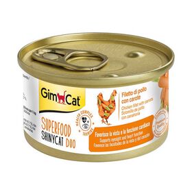 Comida H&uacute;mida para Gato Super food Duo Filete Frango e Cenoura Gimcat