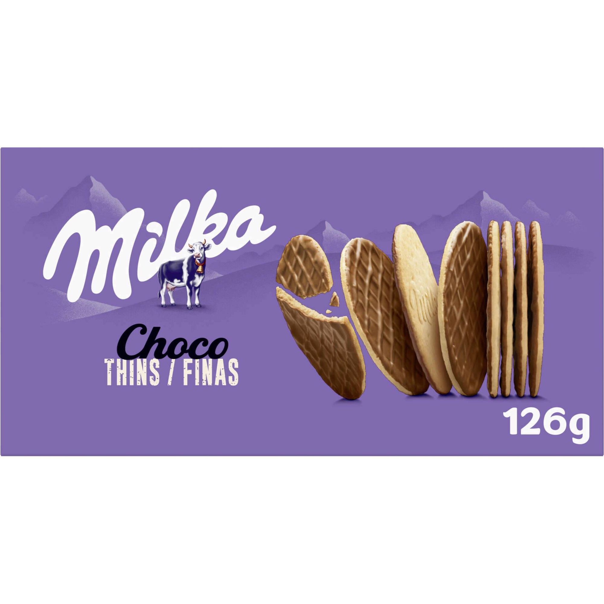 Bolachas com Cobertura de Chocolate Finas Milka