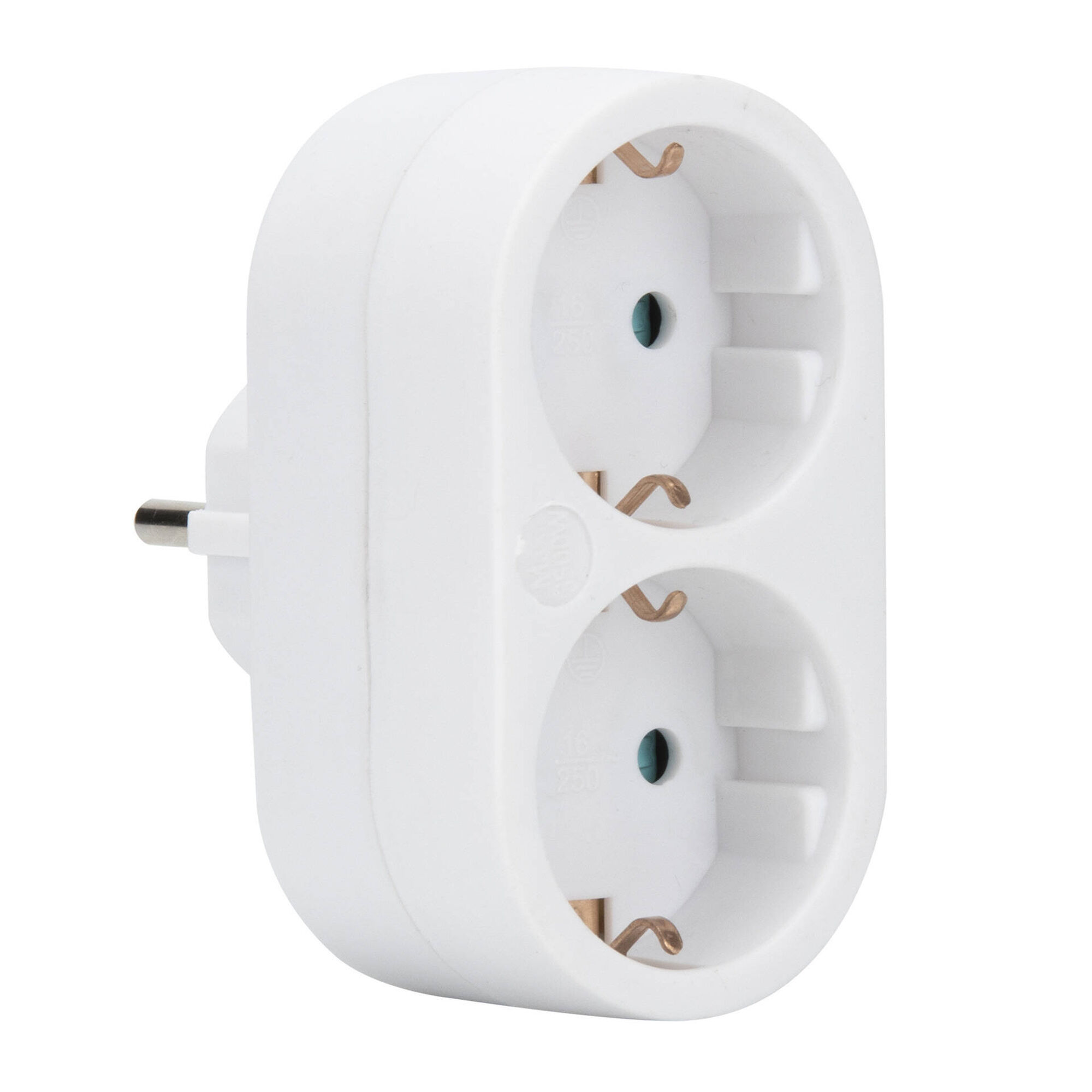 Ficha Dupla Frontal 16A Branco