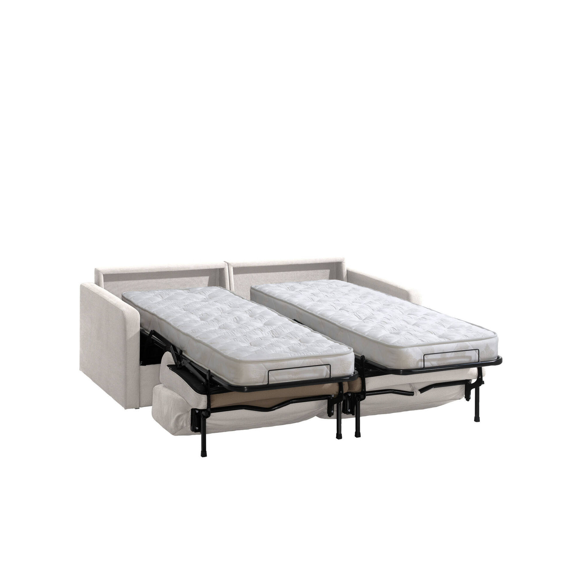 Sofá Cama com Colchão Duplo Bege Uno