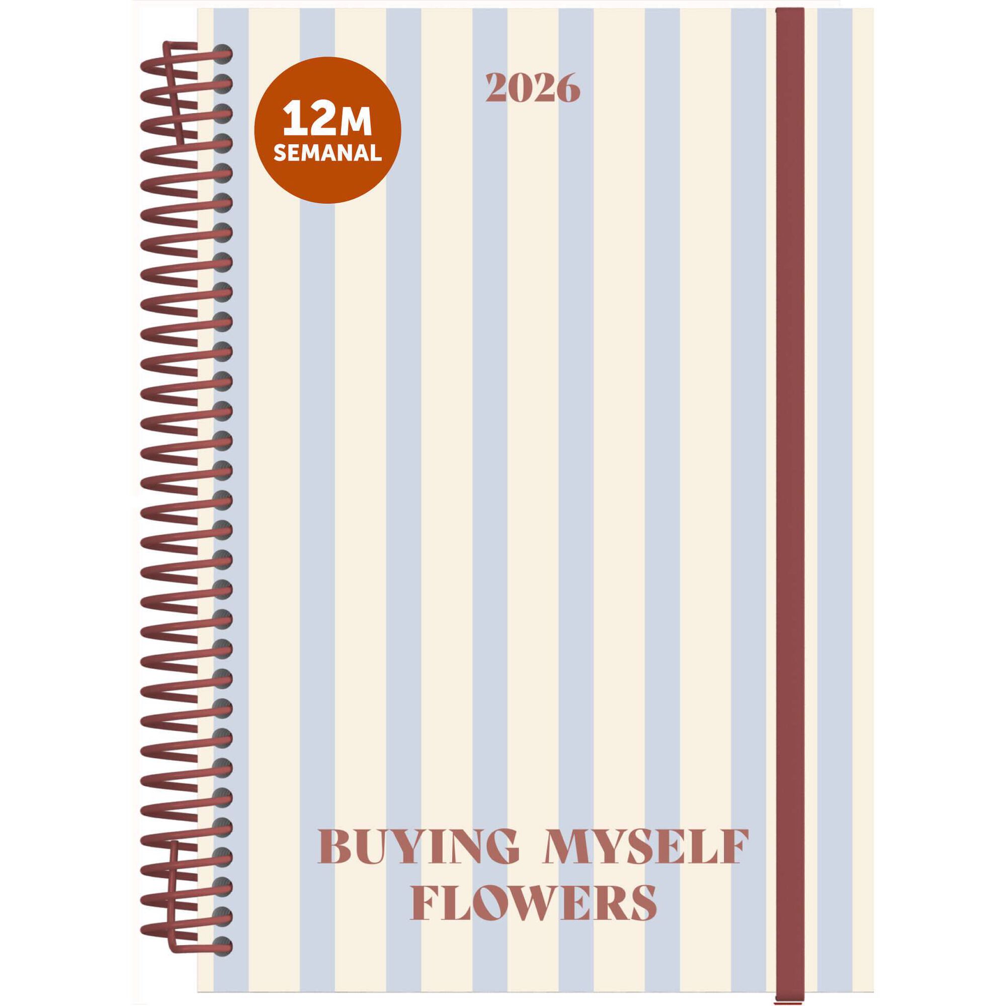 Agenda A5 2026 Espiral 12 Meses (várias cores)