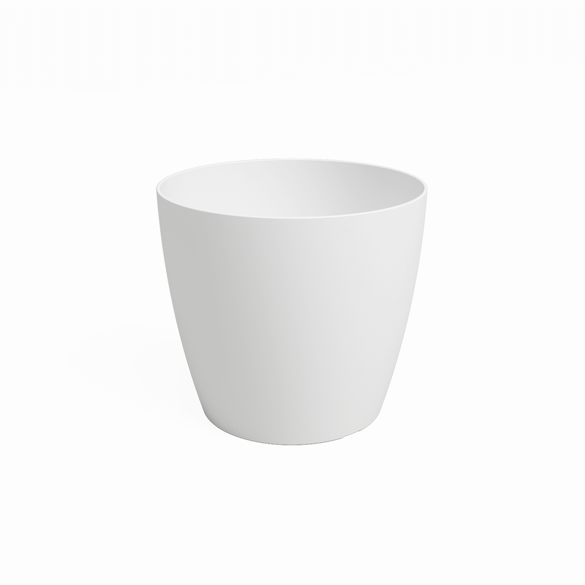 Vaso Redondo Plástico 16cm Branco Mate