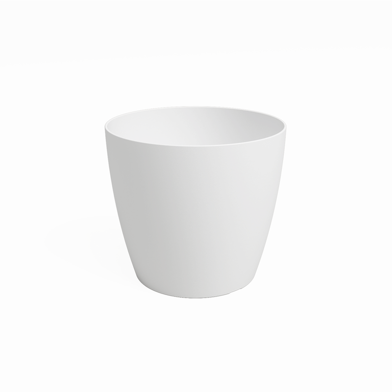 Vaso Redondo Plástico 16cm Branco Mate Artevasi