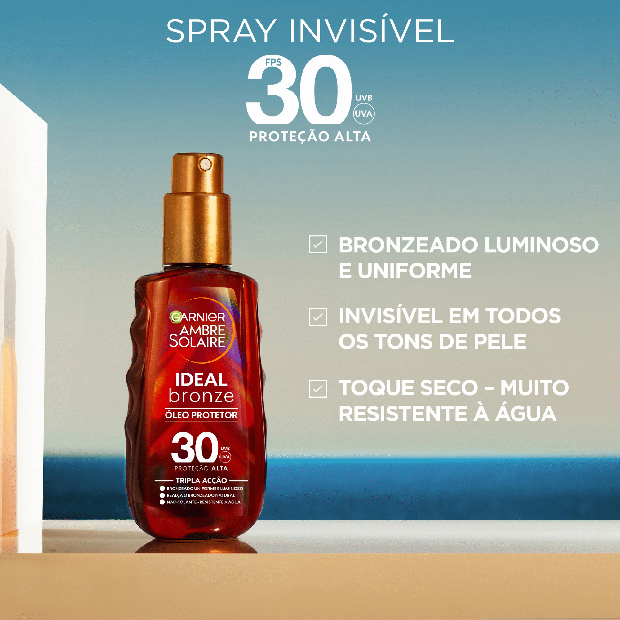 Bronzeador Spray Ideal Bronze FPS 30 Garnier Ambre Solaire