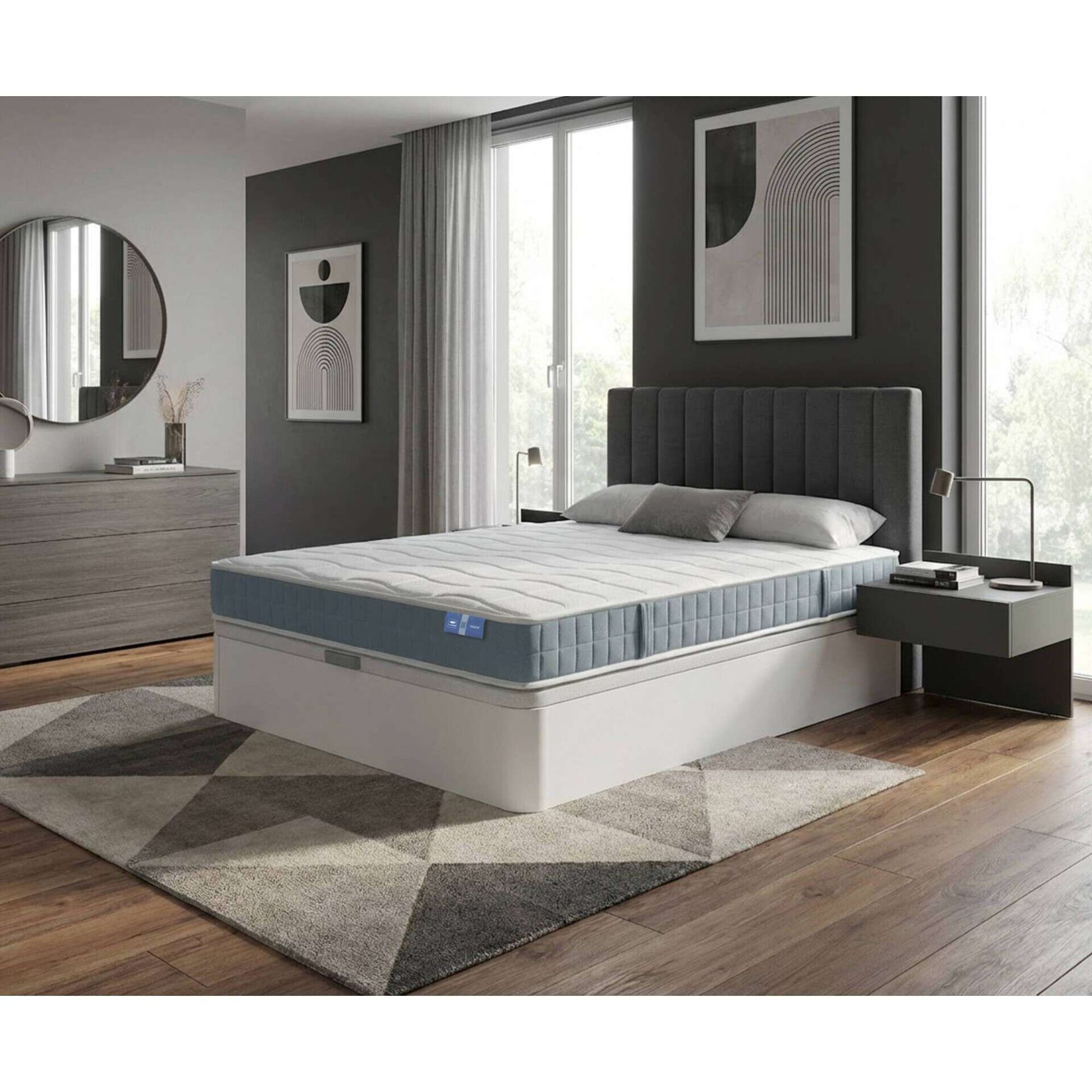 Pack Sommier Branco  + Colch&atilde;o Touch New 33 Lusocolch&atilde;o