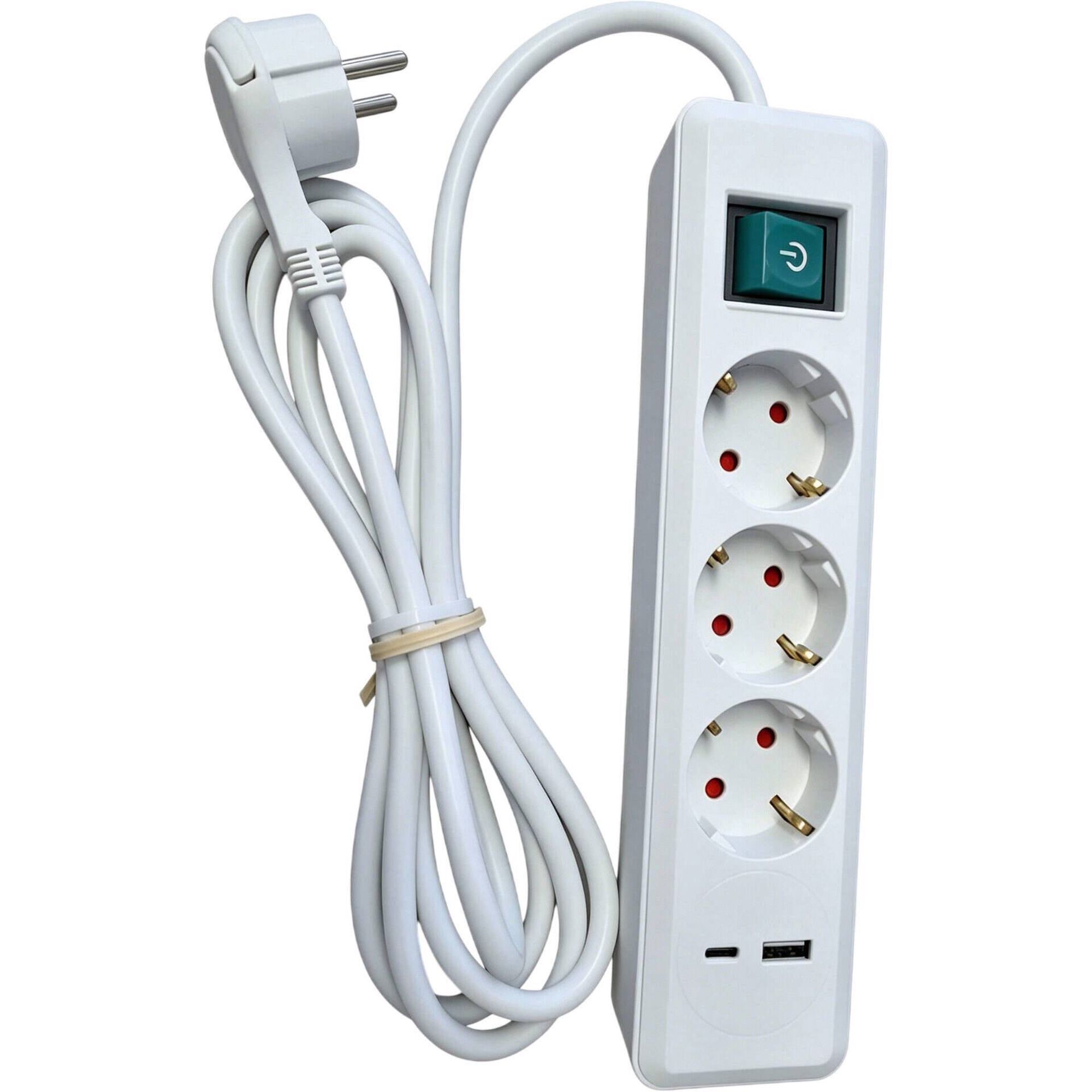Extens&atilde;o com 3 Tomadas com USB e 2 Metros Boost