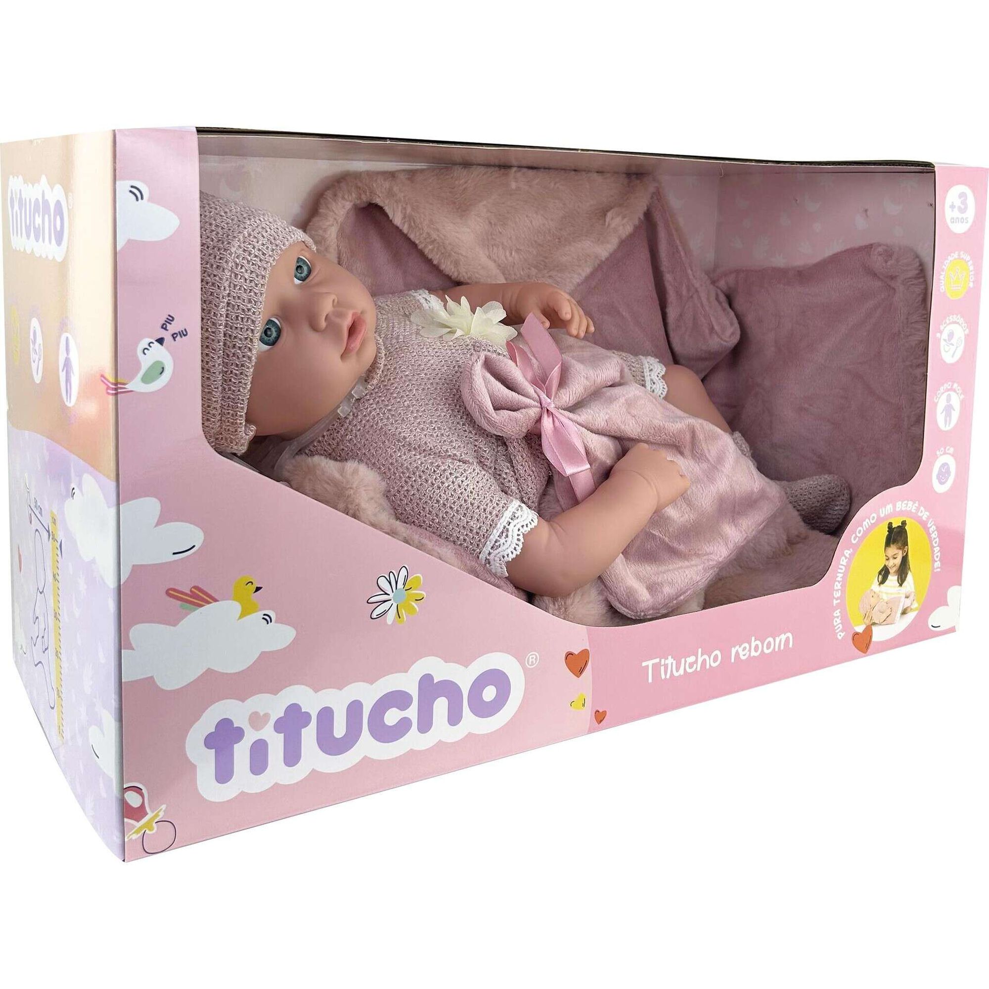 Zoko Titucho - Beb&eacute; Reborn 50cm com Acess&oacute;rios