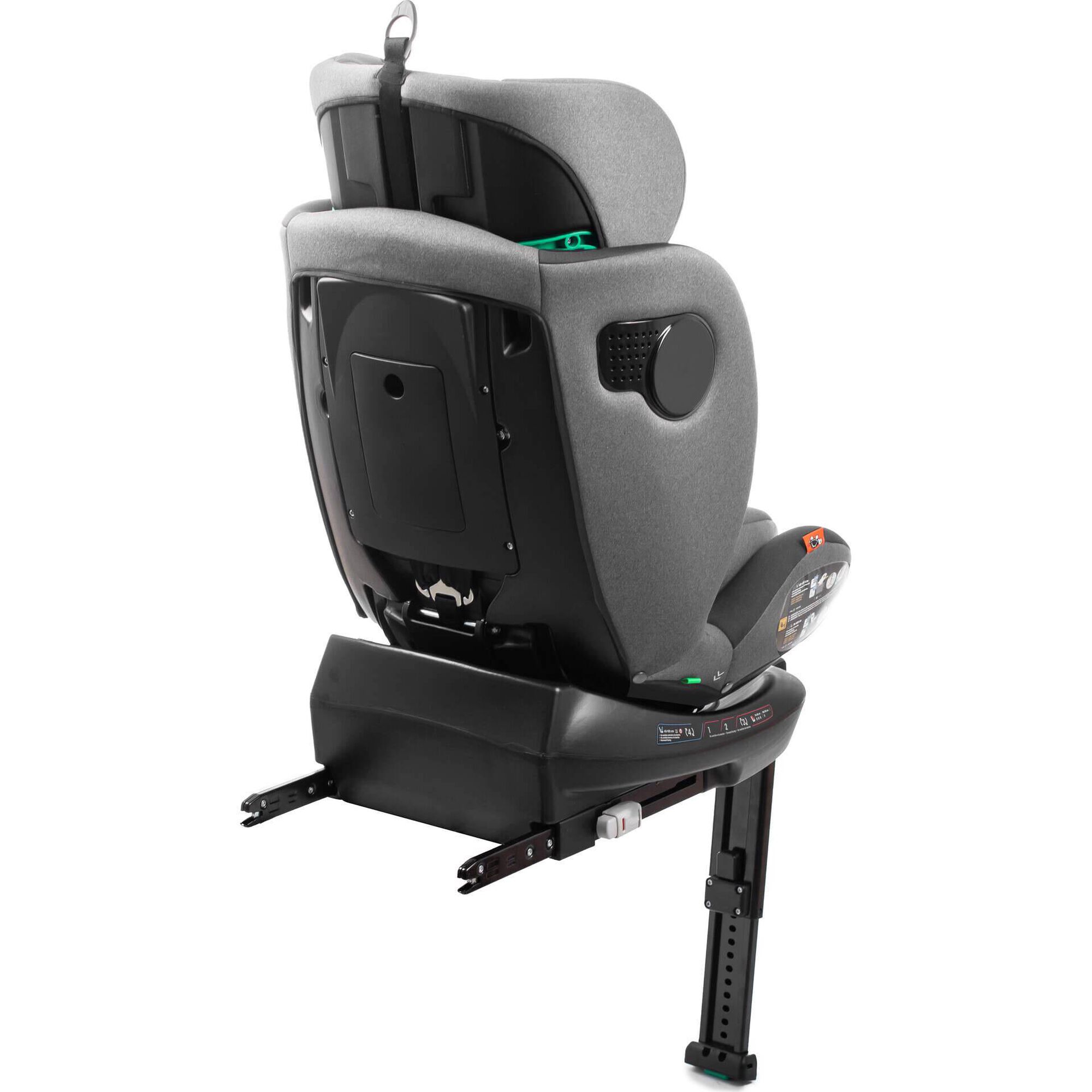 Cadeira Auto I-Size 40-150cm Isofix Rotativa com Pata Cinza