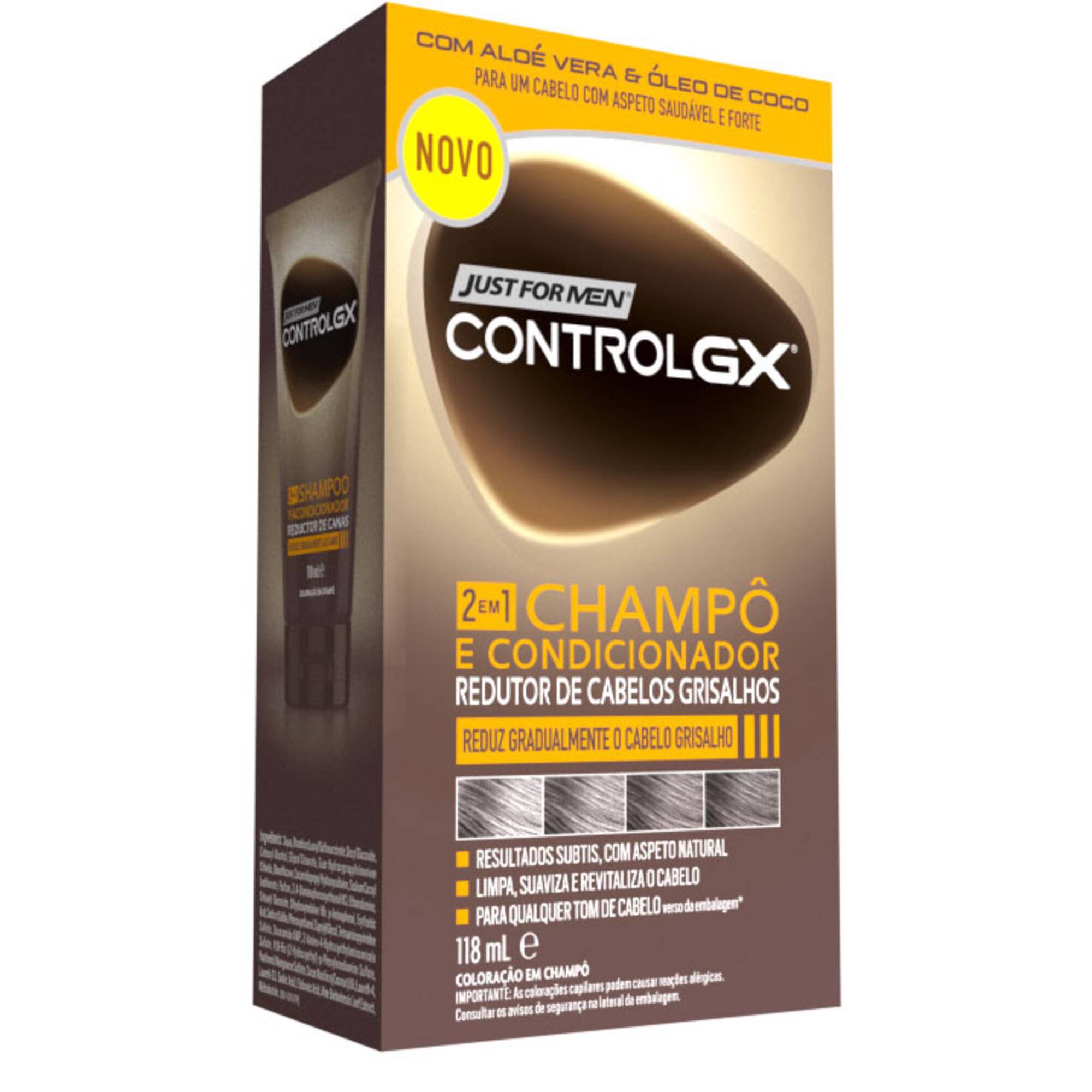 Champô Homem ControlGX com Coloração 2 em 1