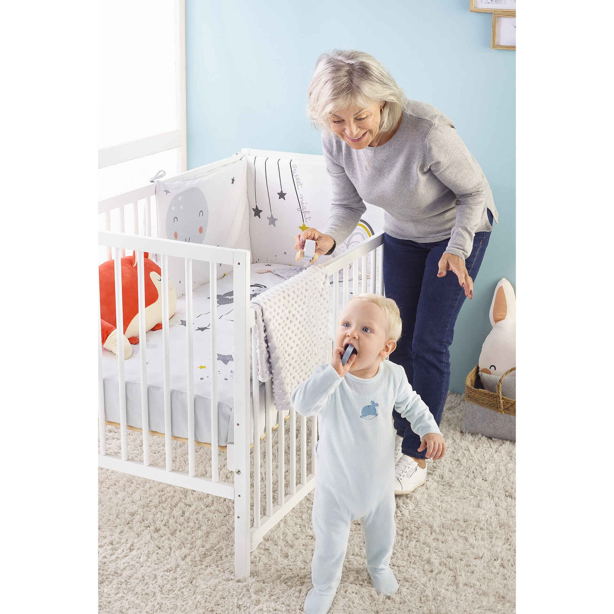 Manta Polar com Bolinhas 110x80cm Cinza