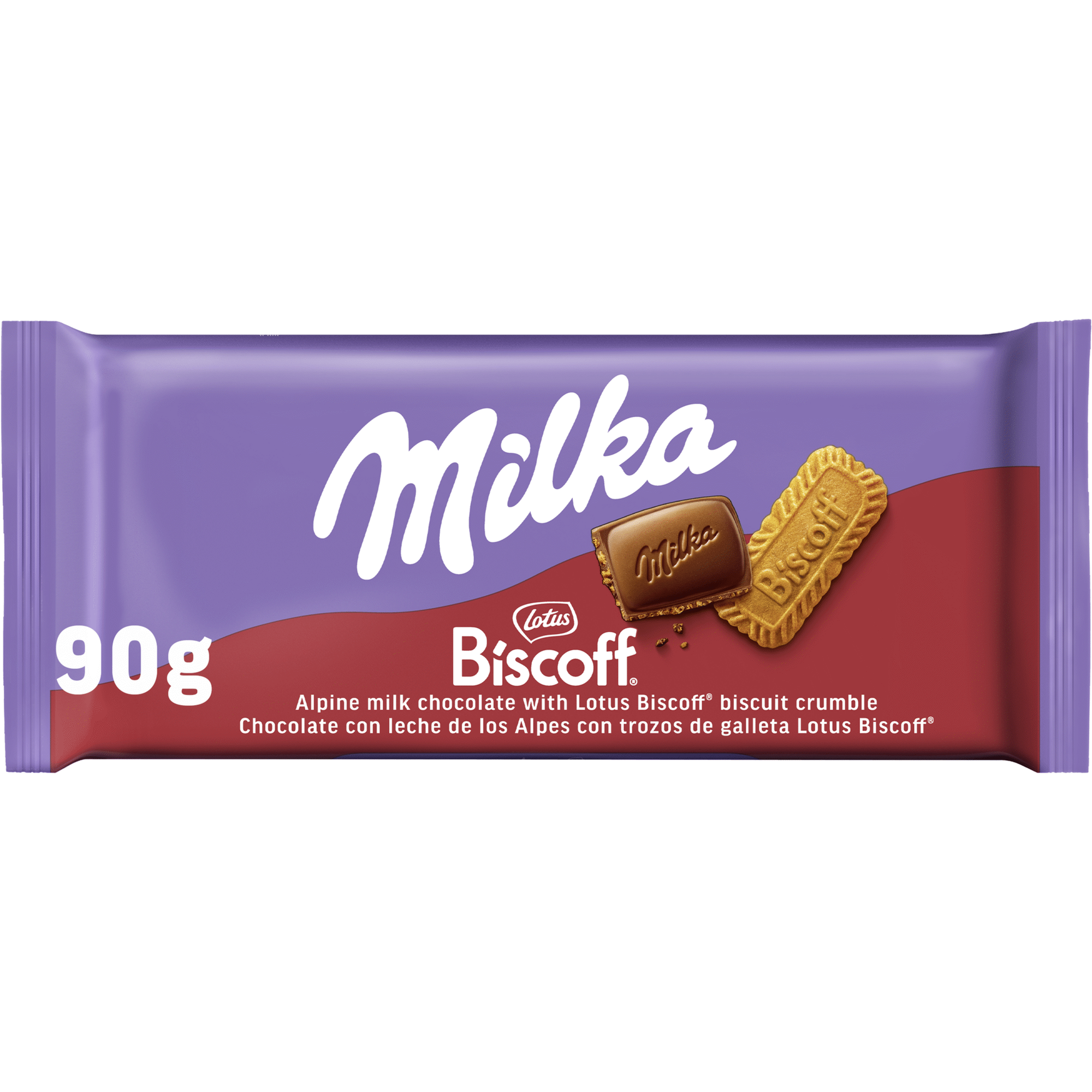 Tablete de Chocolate de Leite com Bolacha Lotus Biscoff Milka