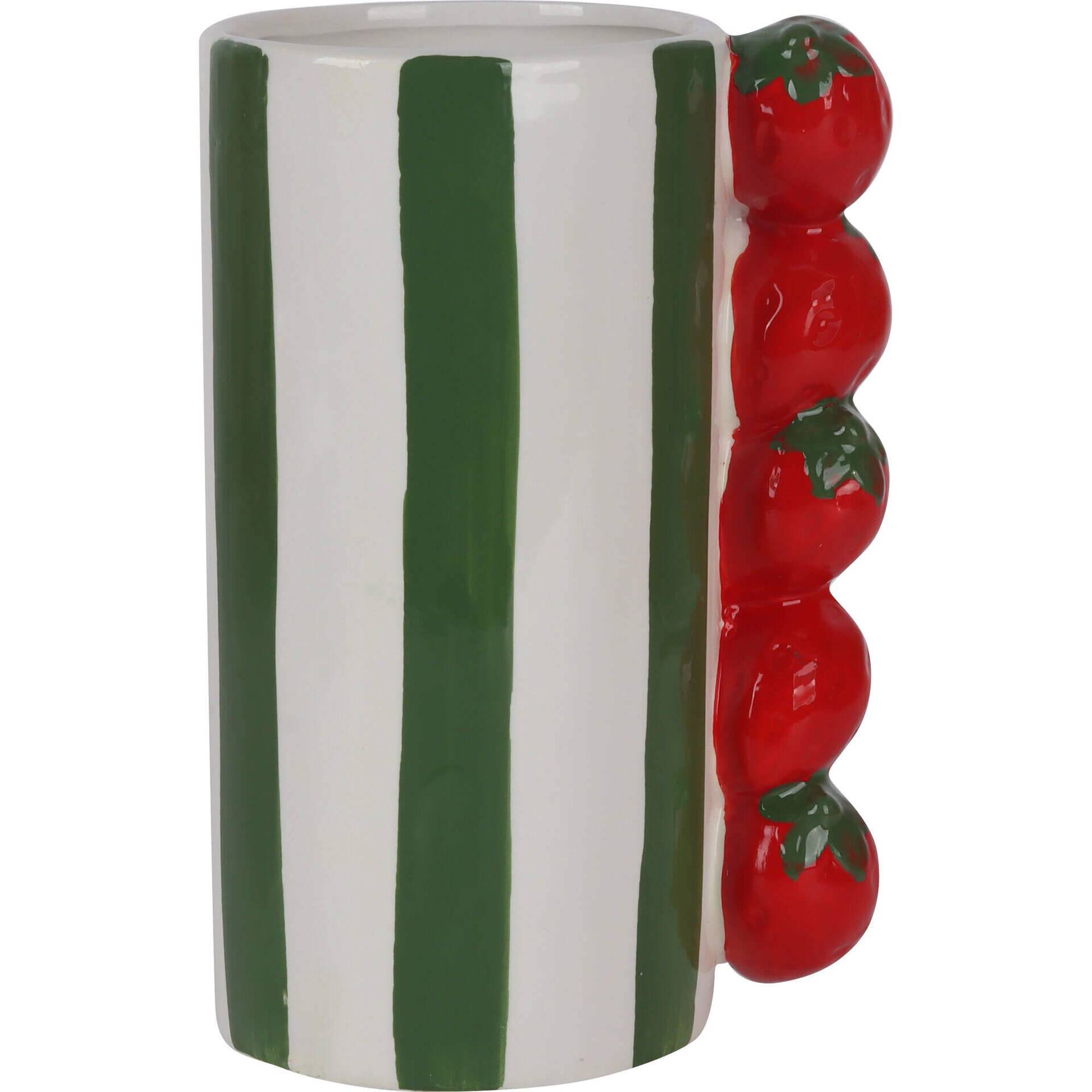 Jarra Riscas Verdes com Asa de Morangos