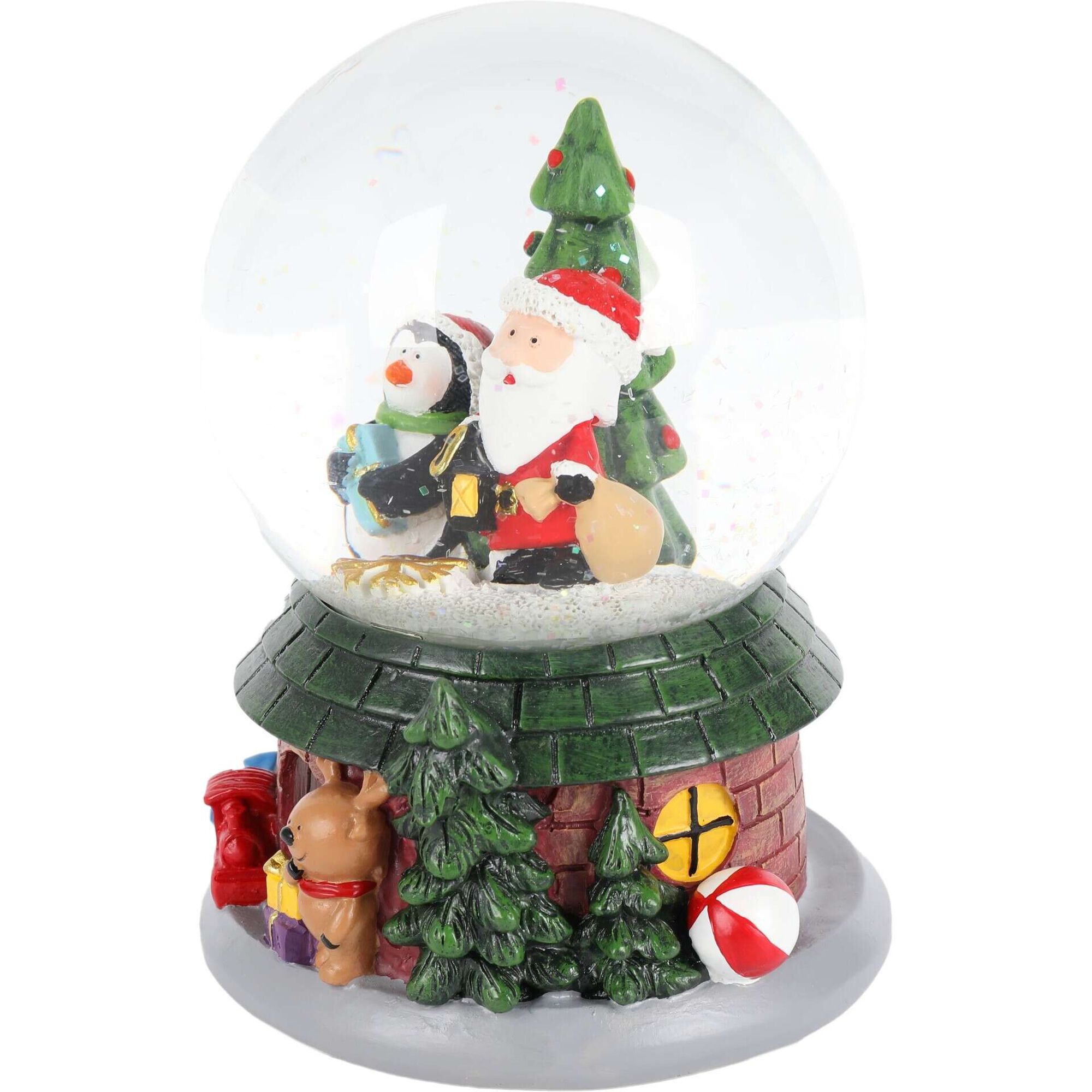 Globo Pai Natal Pinguim 16cm com Música