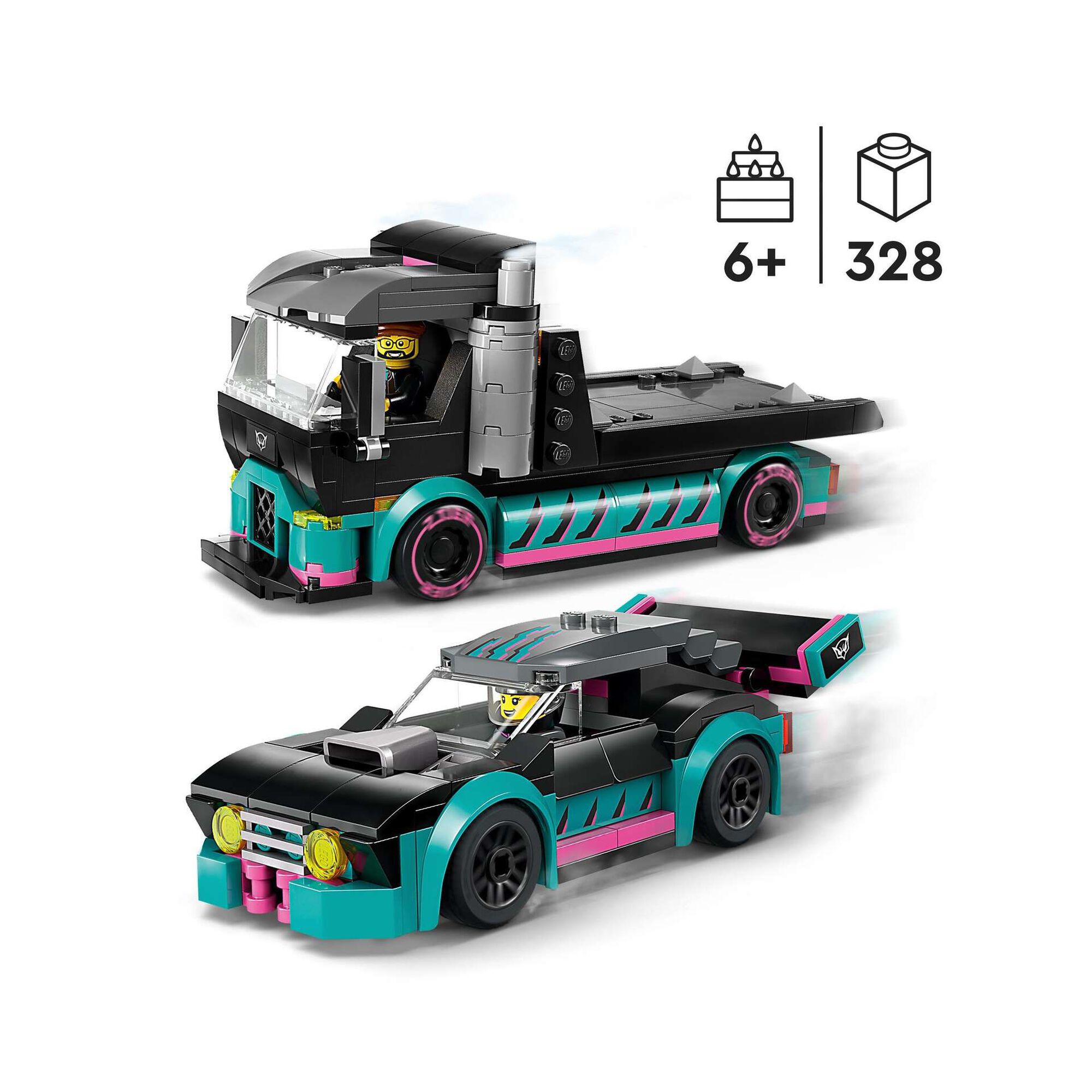 Carro de Corrida e Camião de Transporte de Carros - 60406 Carro de Corrida e Camião de Transporte de Carros - 60406