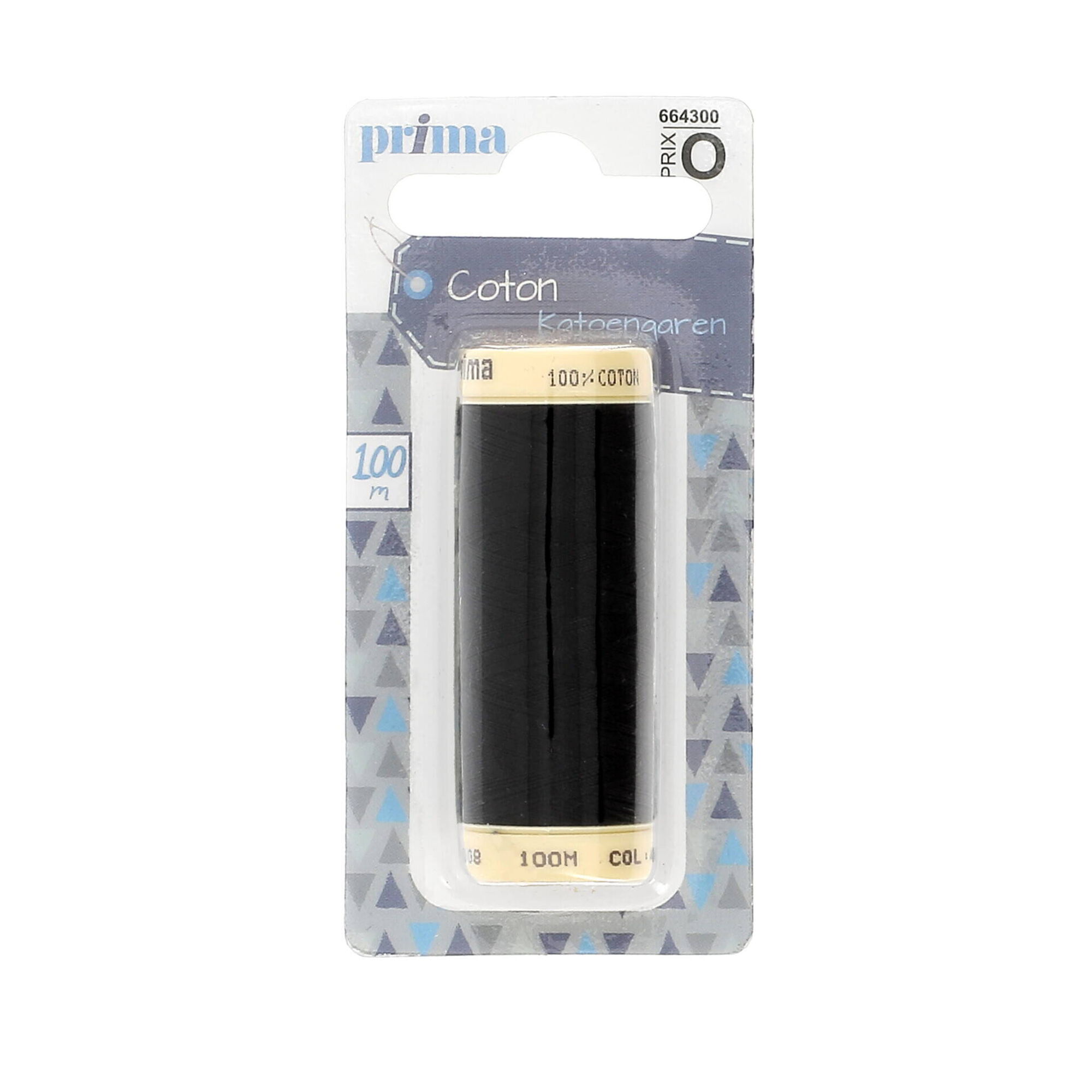 Linha Algod&atilde;o M&eacute;dio 100m Preto Prima