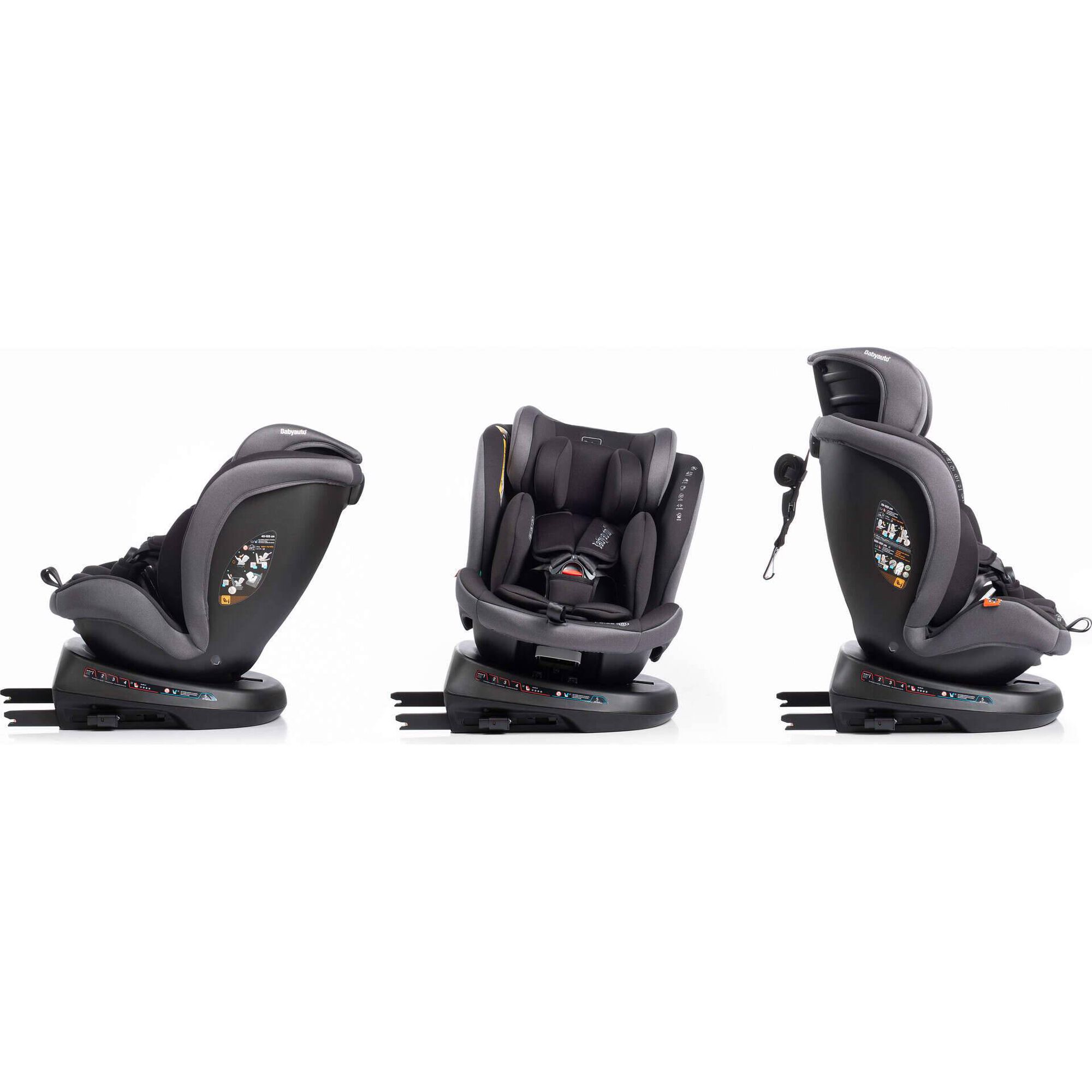 Cadeira Auto I-Size 40-150cm Isofix Rotativa Rodia Fix Cinza Escuro Babyauto