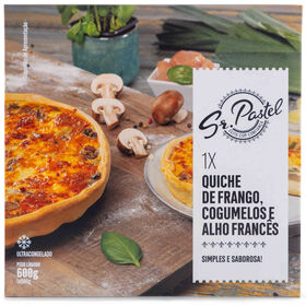 Quiche de Frango, Cogumelos e Alho Franc&ecirc;s Sr. Pastel