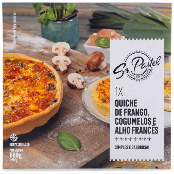 Quiche de Frango, Cogumelos e Alho Francês Sr. Pastel