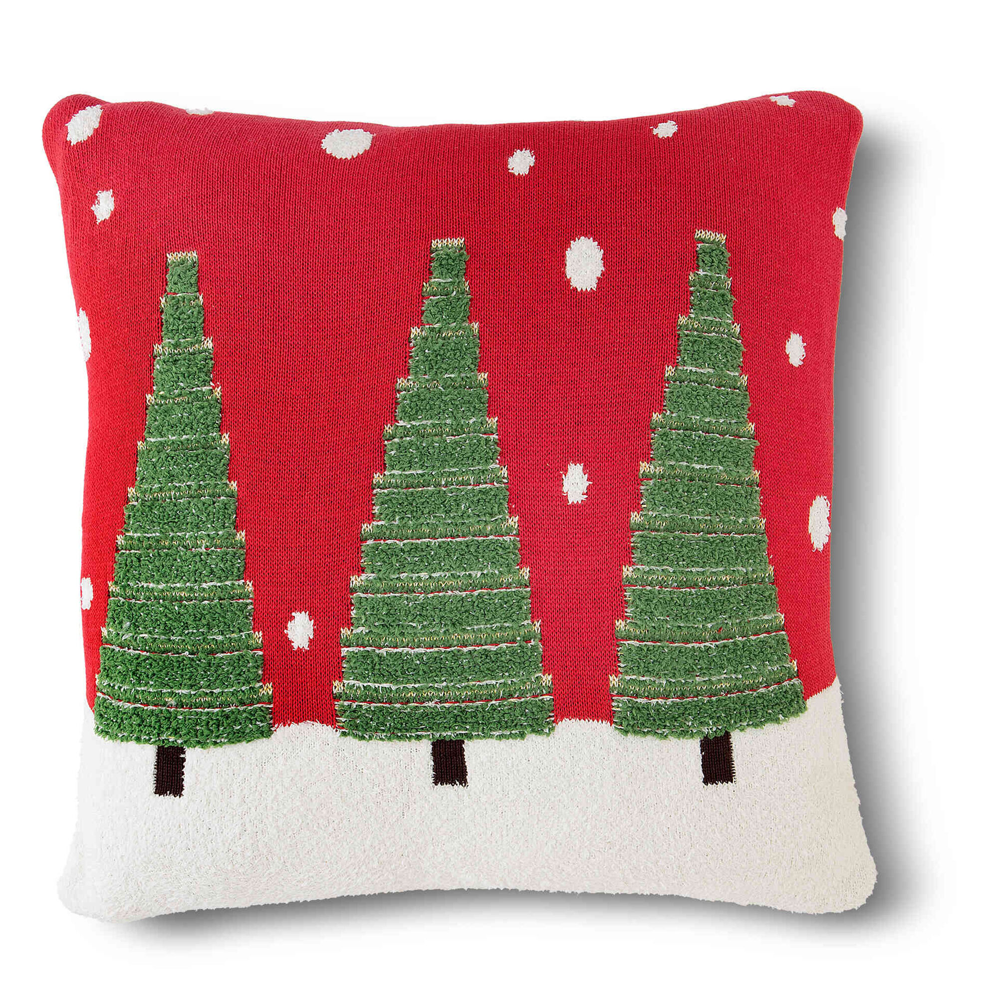 Almofada 45x45cm Vermelha Pinheiros Verdes