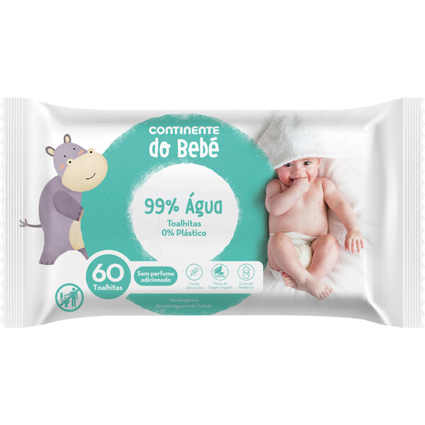 Toalhitas Bebé 99% Água Continente do Bebé