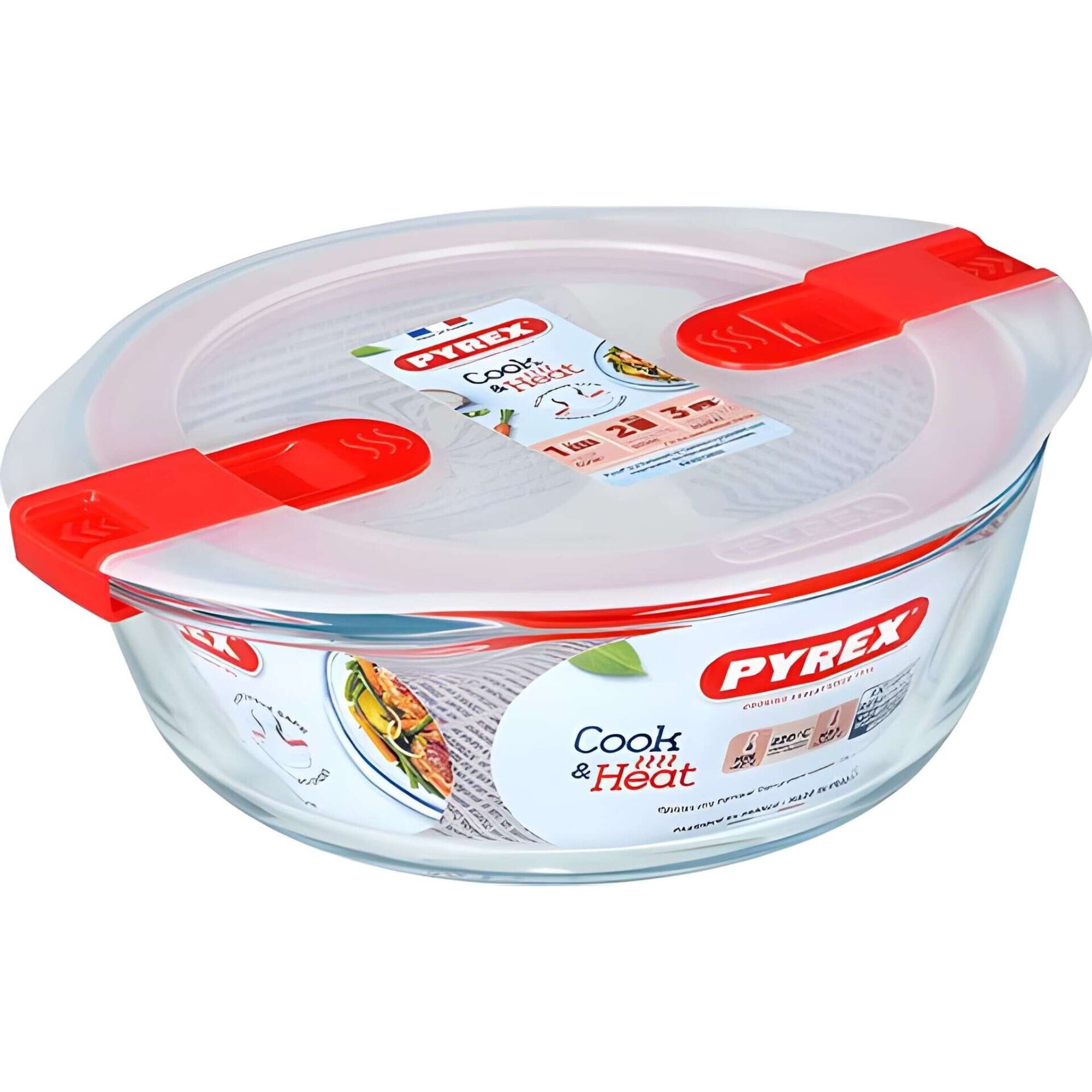 Caixa Herm&eacute;tica Vidro 1L Cook&Heat Pyrex