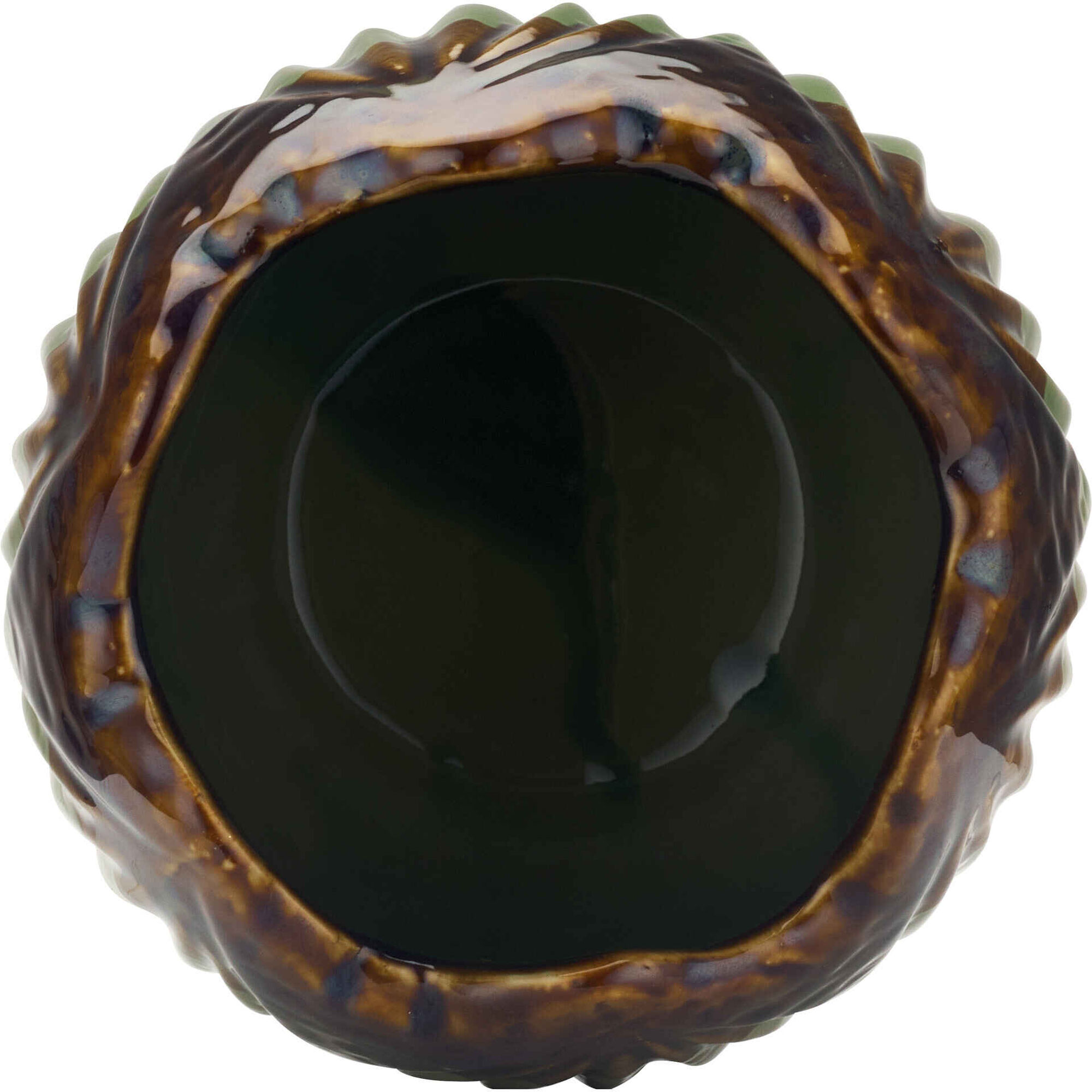 Jarra Tulipa 13,7x15,3cm Verde e Castanha Kasa