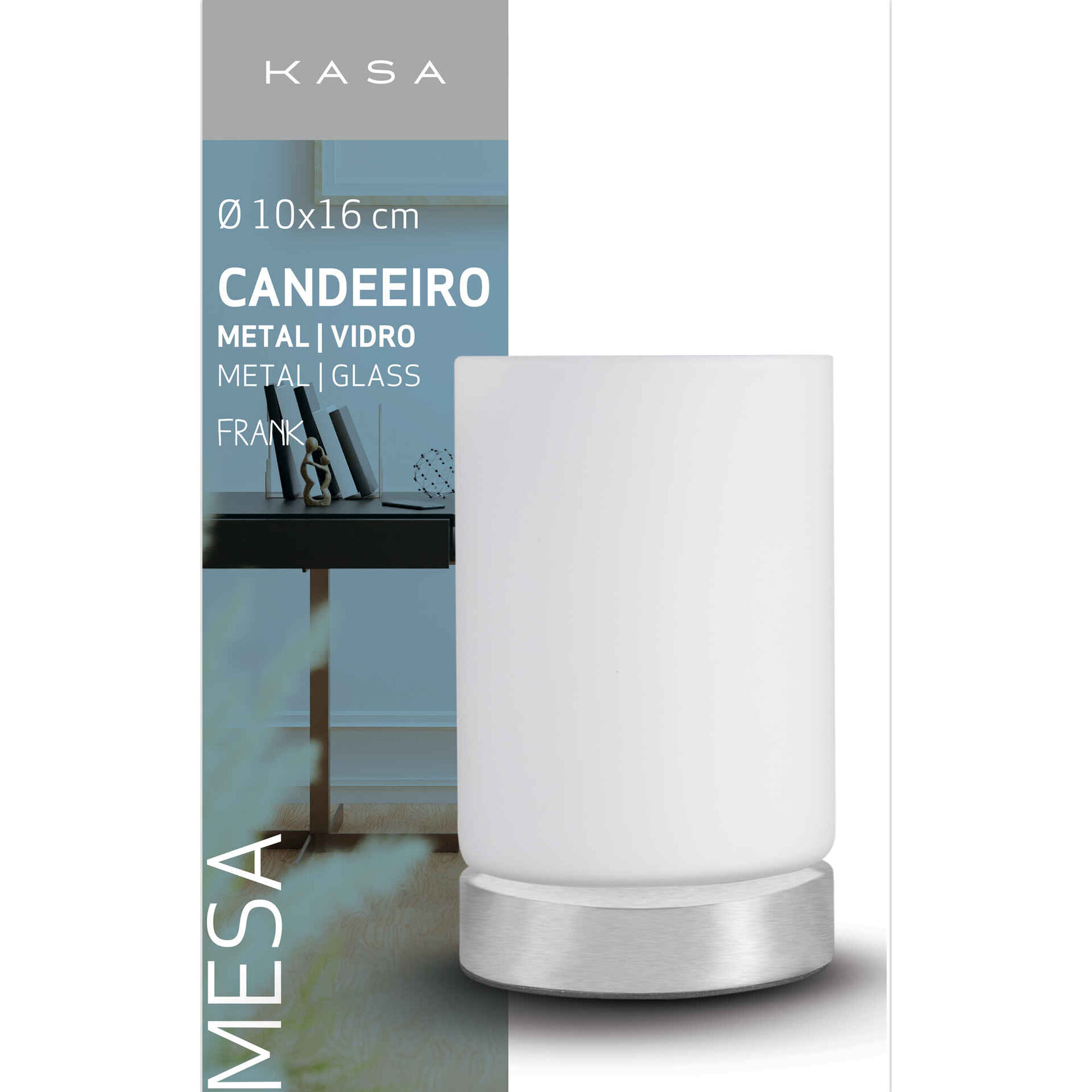 Candeeiro de Mesa Vidro Branco Frank